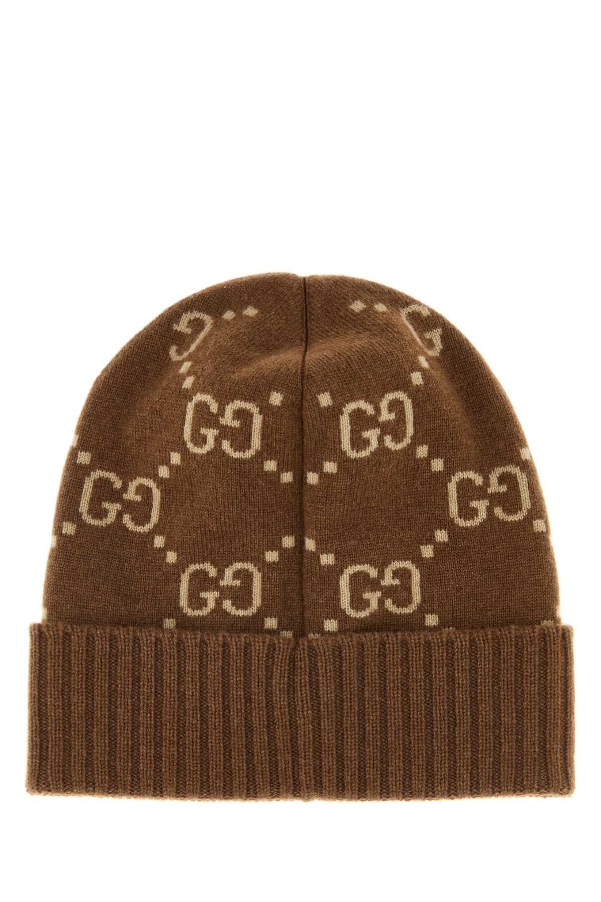 GUCCI Embroidered Cashmere Beanie Hat