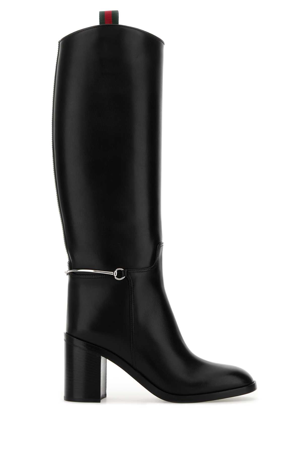 GUCCI Elegant Leather Boots with 8.5 cm Heel Height
