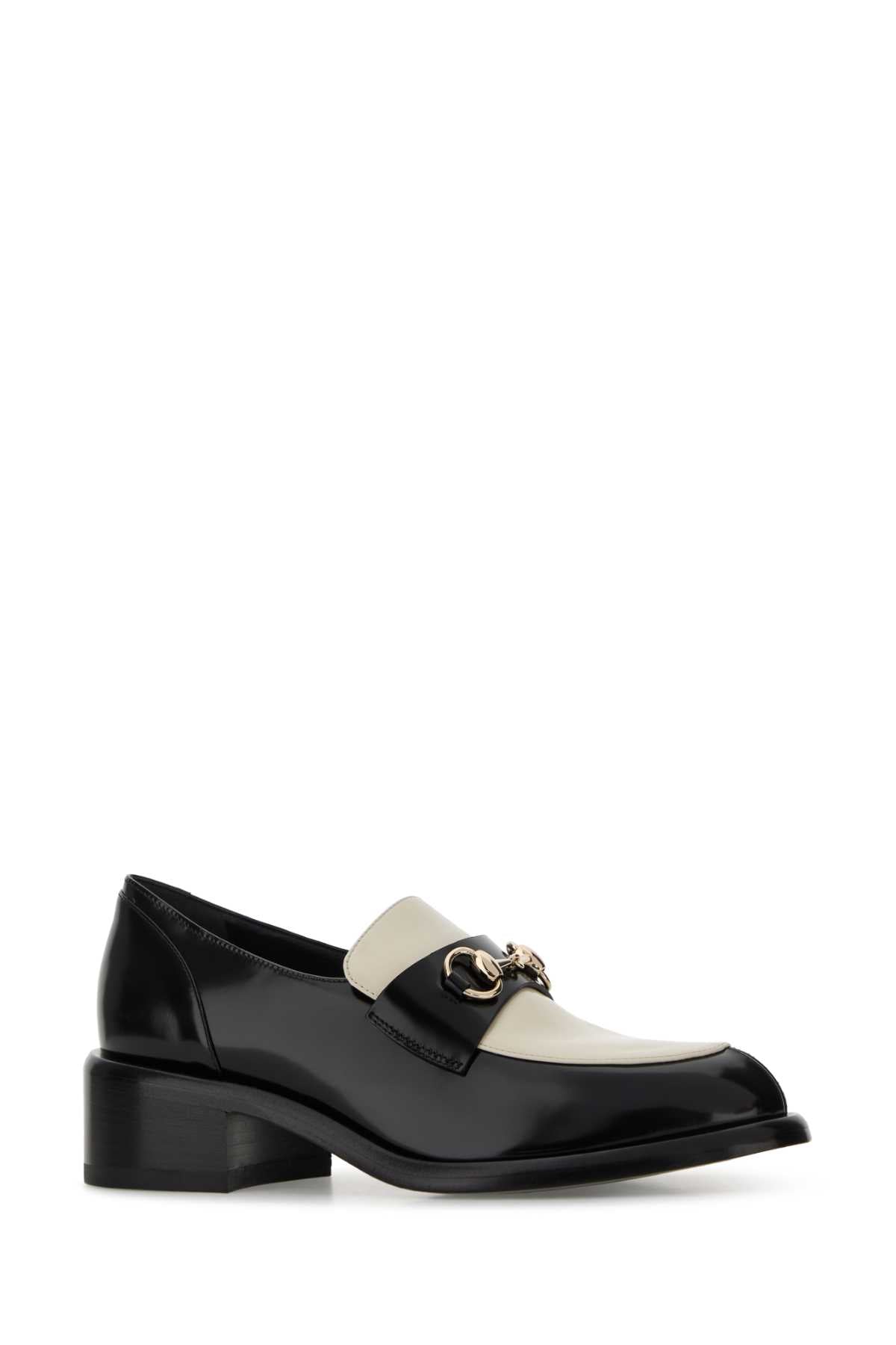GUCCI Two-tone Leather Loafers with 3 cm Heel Height