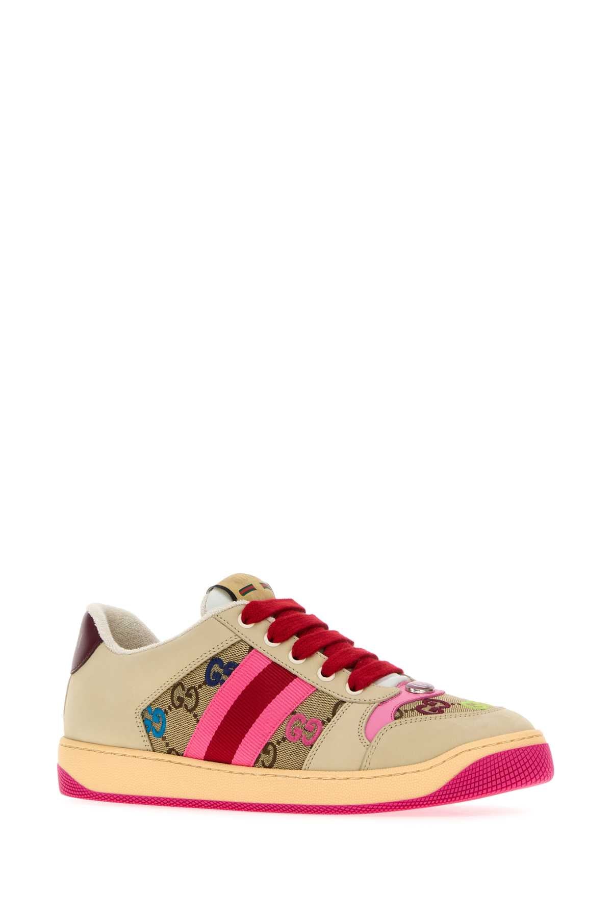 GUCCI Multicolor Fabric and Leather Sneakers for Women - FW25 Collection