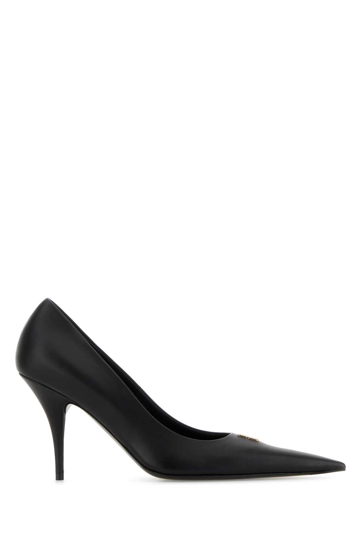 BALENCIAGA Elegant Leather Avenue BB Editor 90 Pumps
