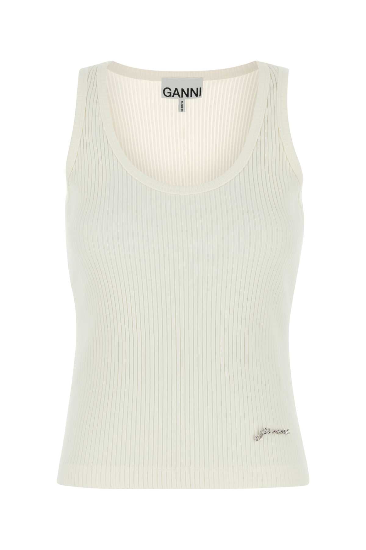GANNI Cotton Tank Top for Women - FW25 Collection