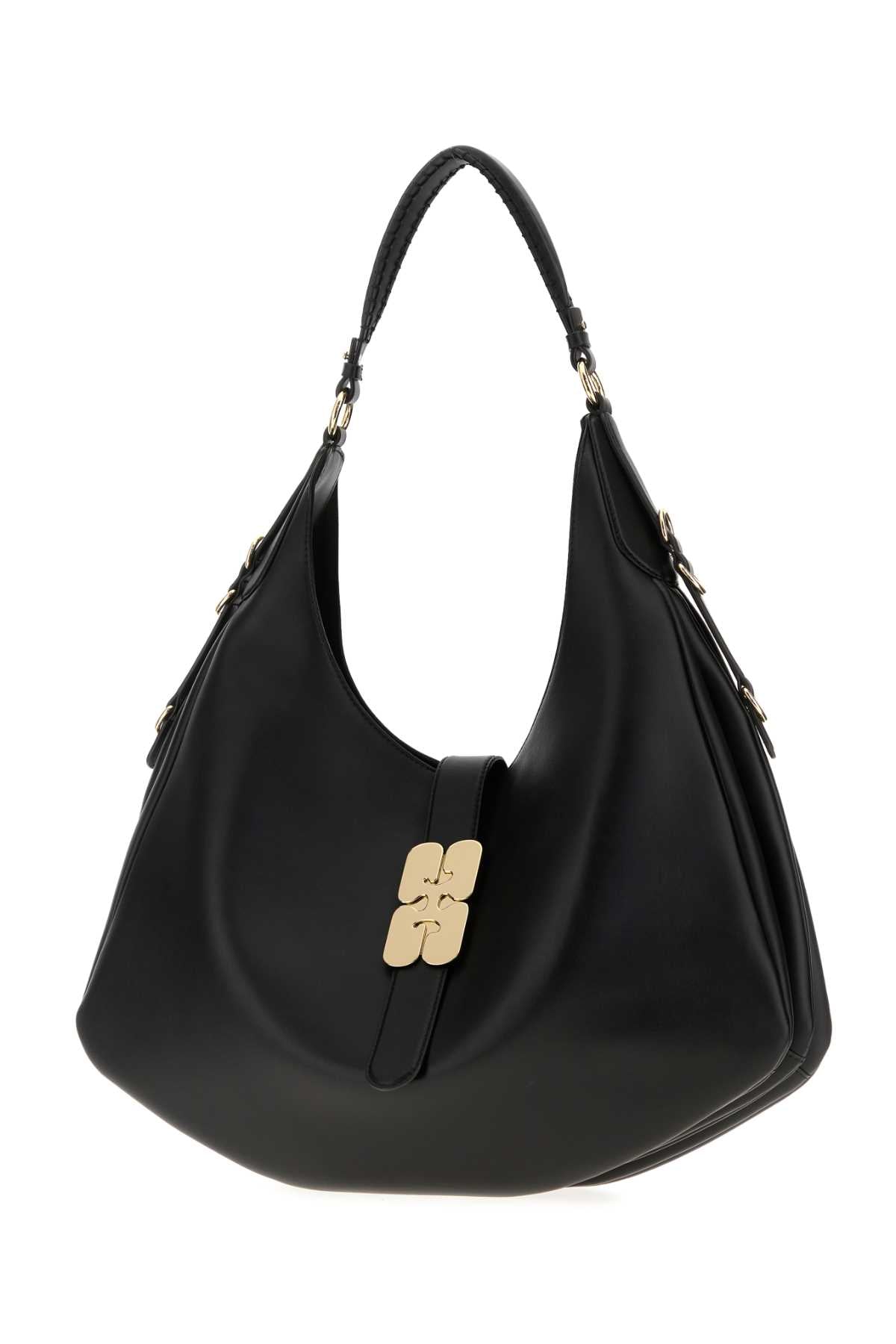 GANNI Large Leather Kat Shoulder Handbag - 44.5 cm x 29.5 cm