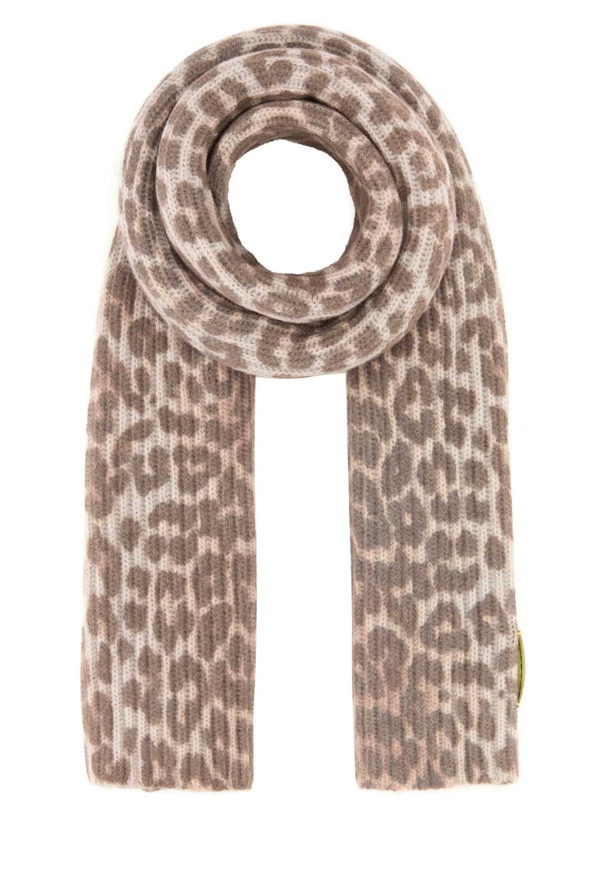 GANNI Printed Wool Blend Scarf - 170 cm x 24 cm