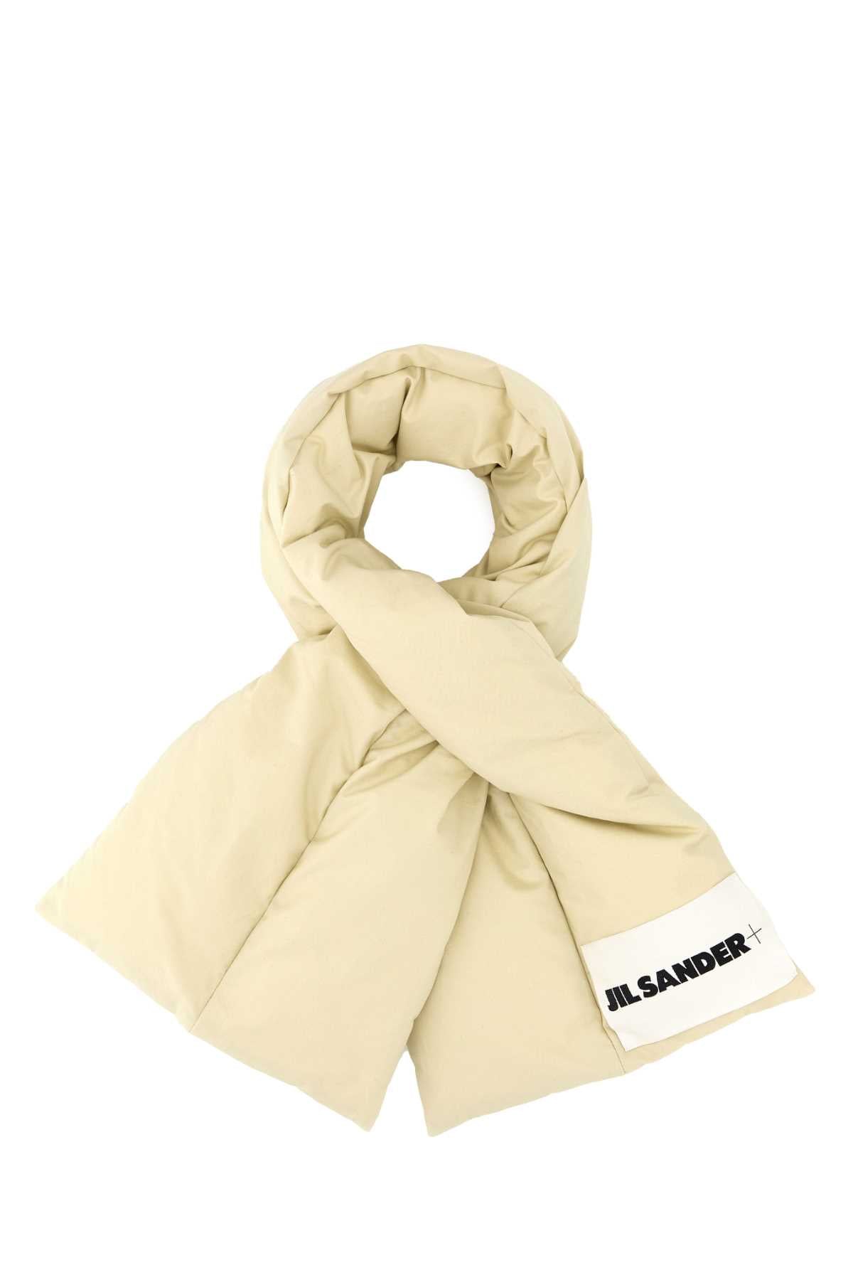 JIL SANDER Cream Cotton Scarf - 112 cm x 21 cm