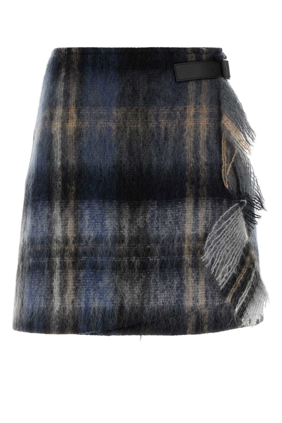 LOEWE Embroidered Mohair Blend Mini Skirt