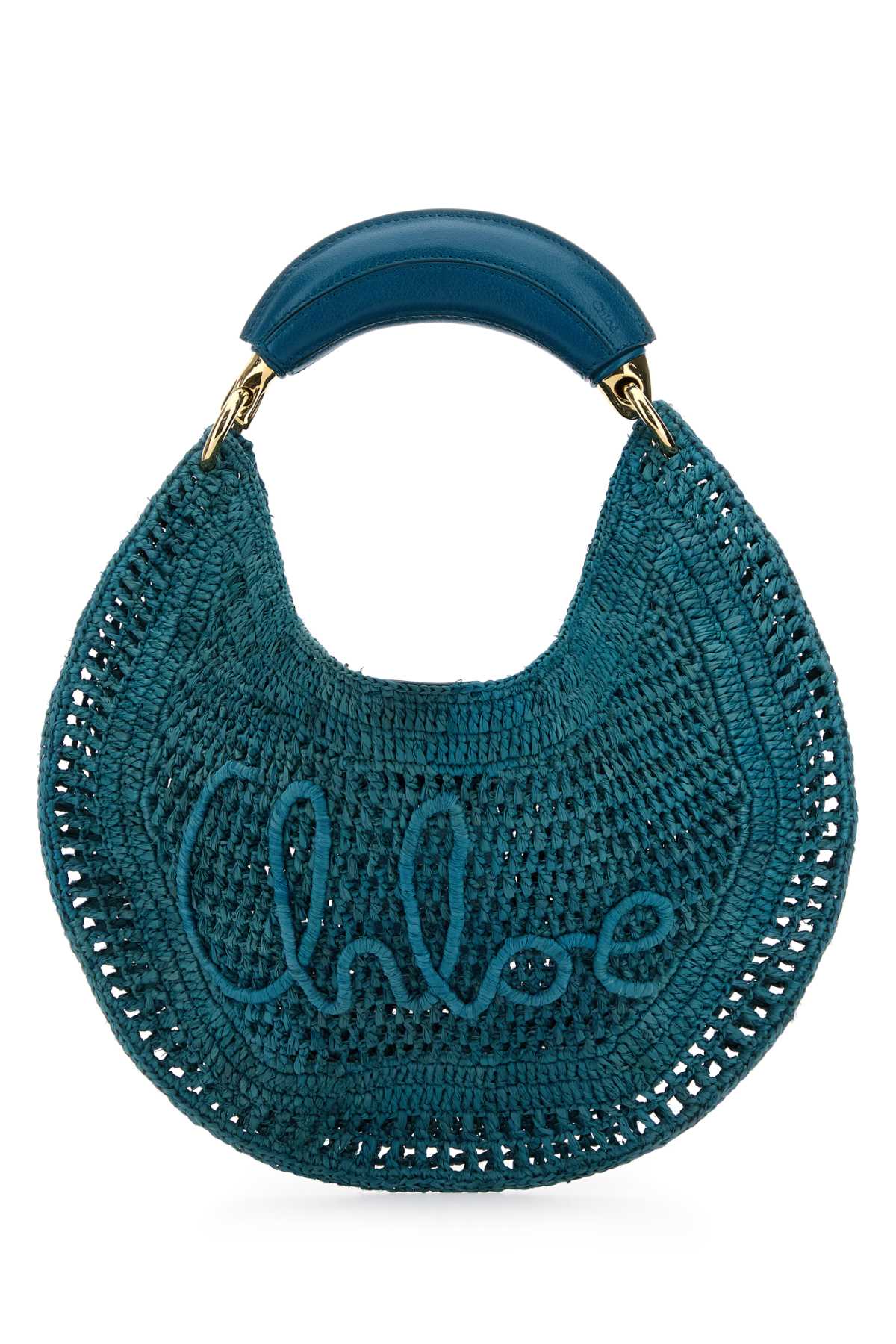 CHLOE Mini Raffia Banana Handbag - 36 cm x 21.5 cm