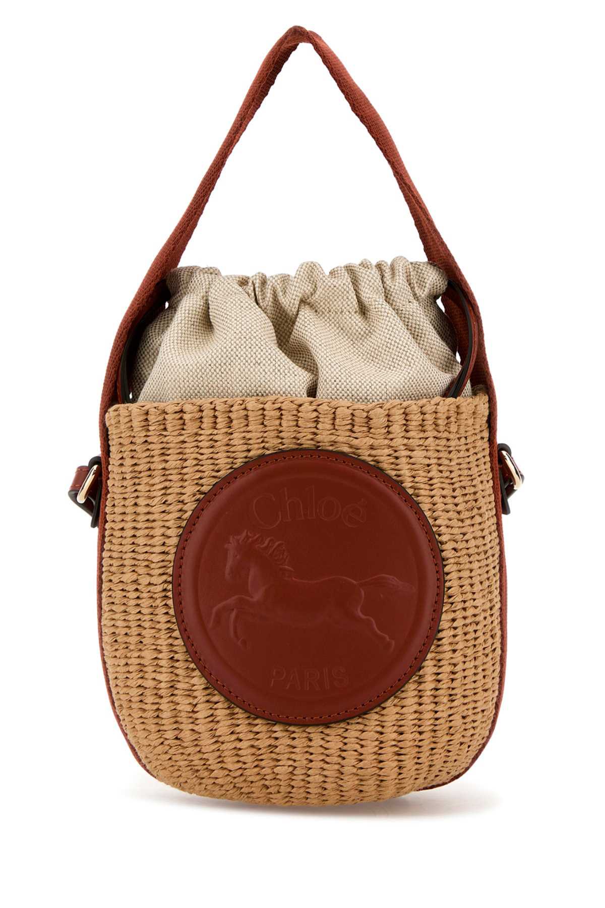 CHLOE Mini Raffia Bucket Handbag
