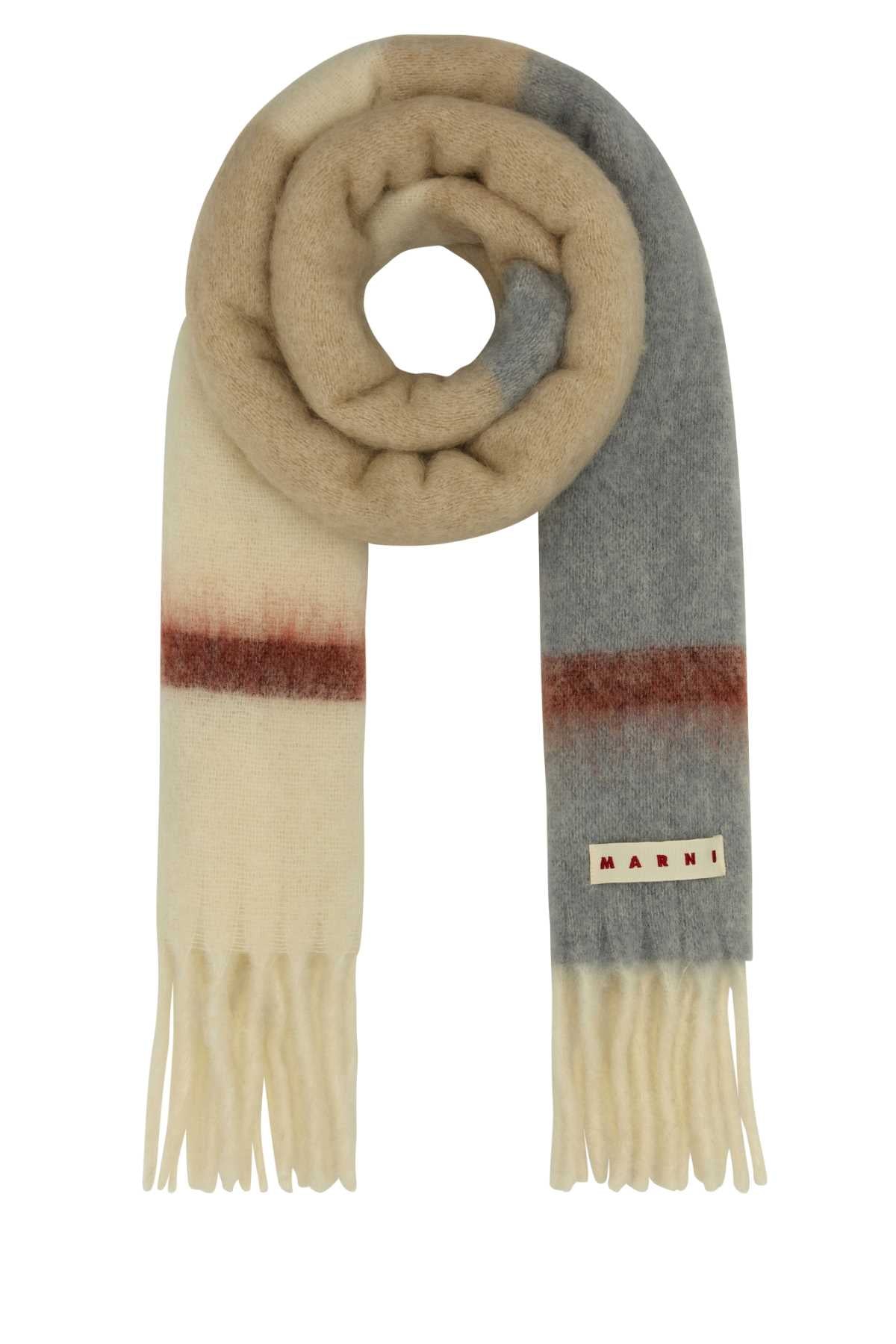 MARNI Multicolor Mohair Blend Scarf - 230 cm x 40 cm