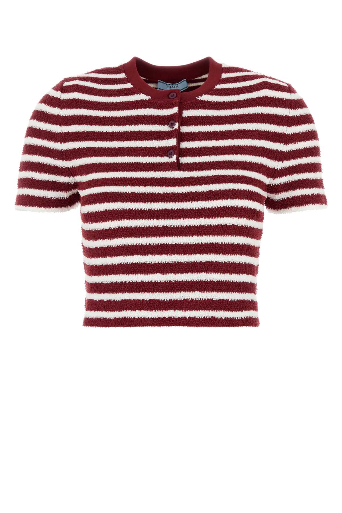 PRADA Embroidered Terry Fabric Polo Shirt for Women - Perfect for Spring 2025