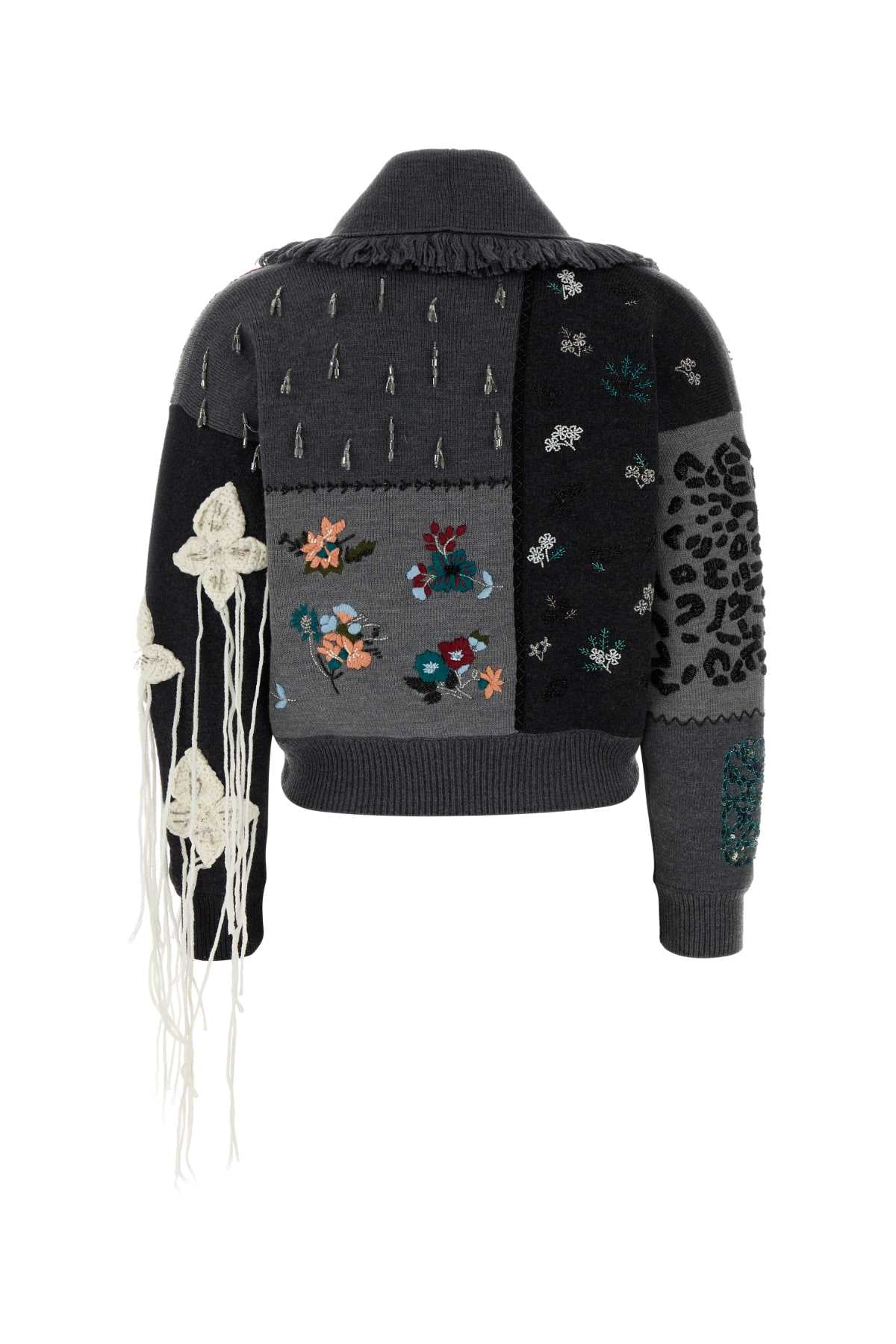 ALANUI Embroidered Wool Midnight in Manhattan Cardigan