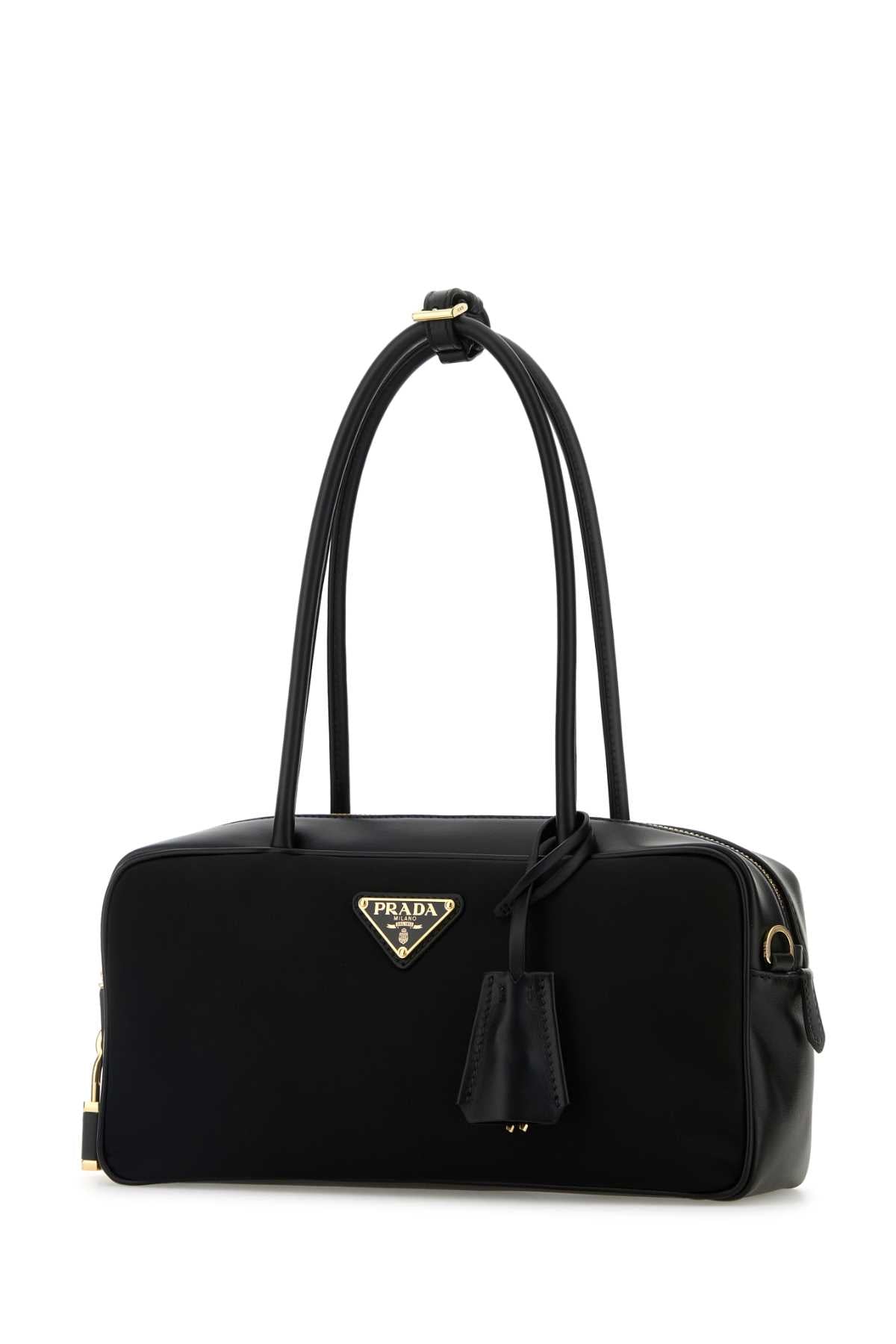 PRADA Mini Leather and Re-Nylon Handbag - 28.5 cm x 13 cm x 8.5 cm