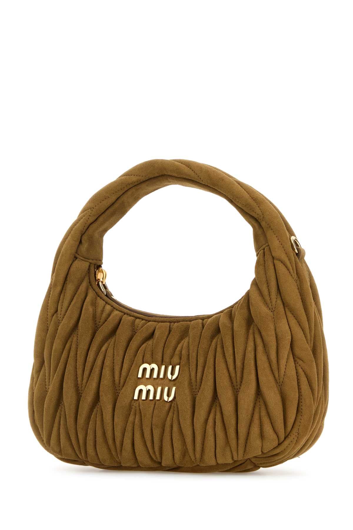 MIU MIU Mini Suede Handbag with Adjustable Shoulder Strap