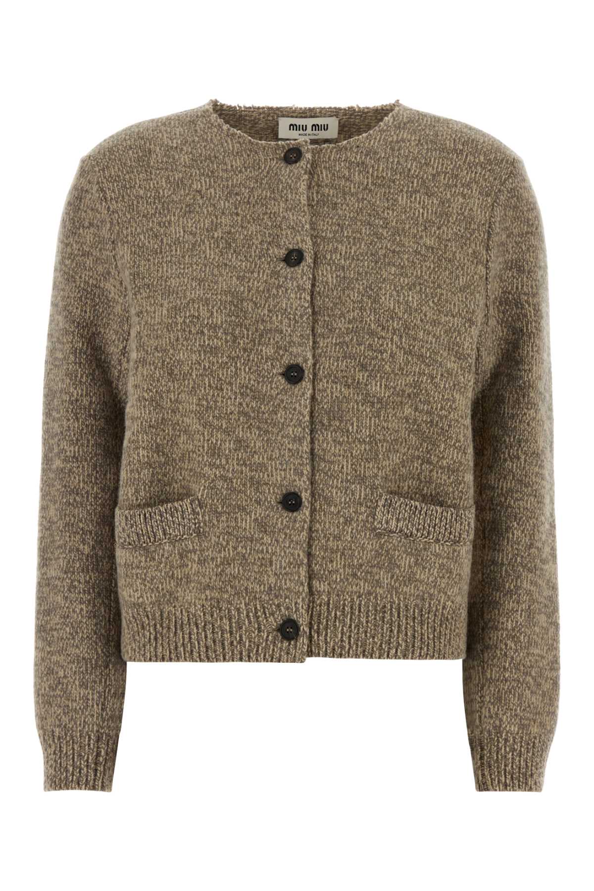 MIU MIU Two-Tone Wool Cardigan for Women