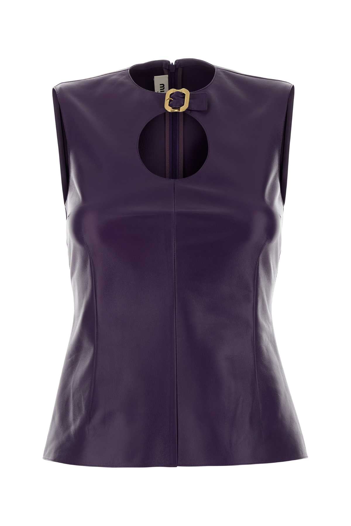 MIU MIU Chic Leather Top for Women