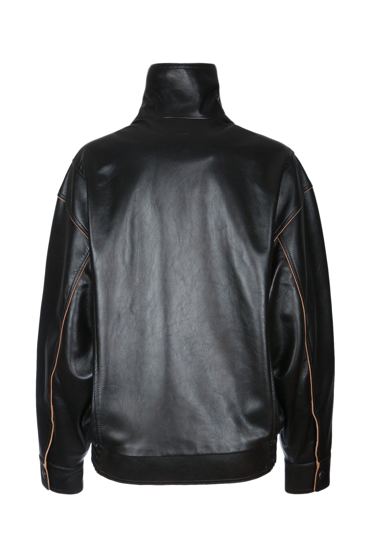 CALVIN KLEIN Contrast Lamb Leather Paneled Bomber Jacket for Women