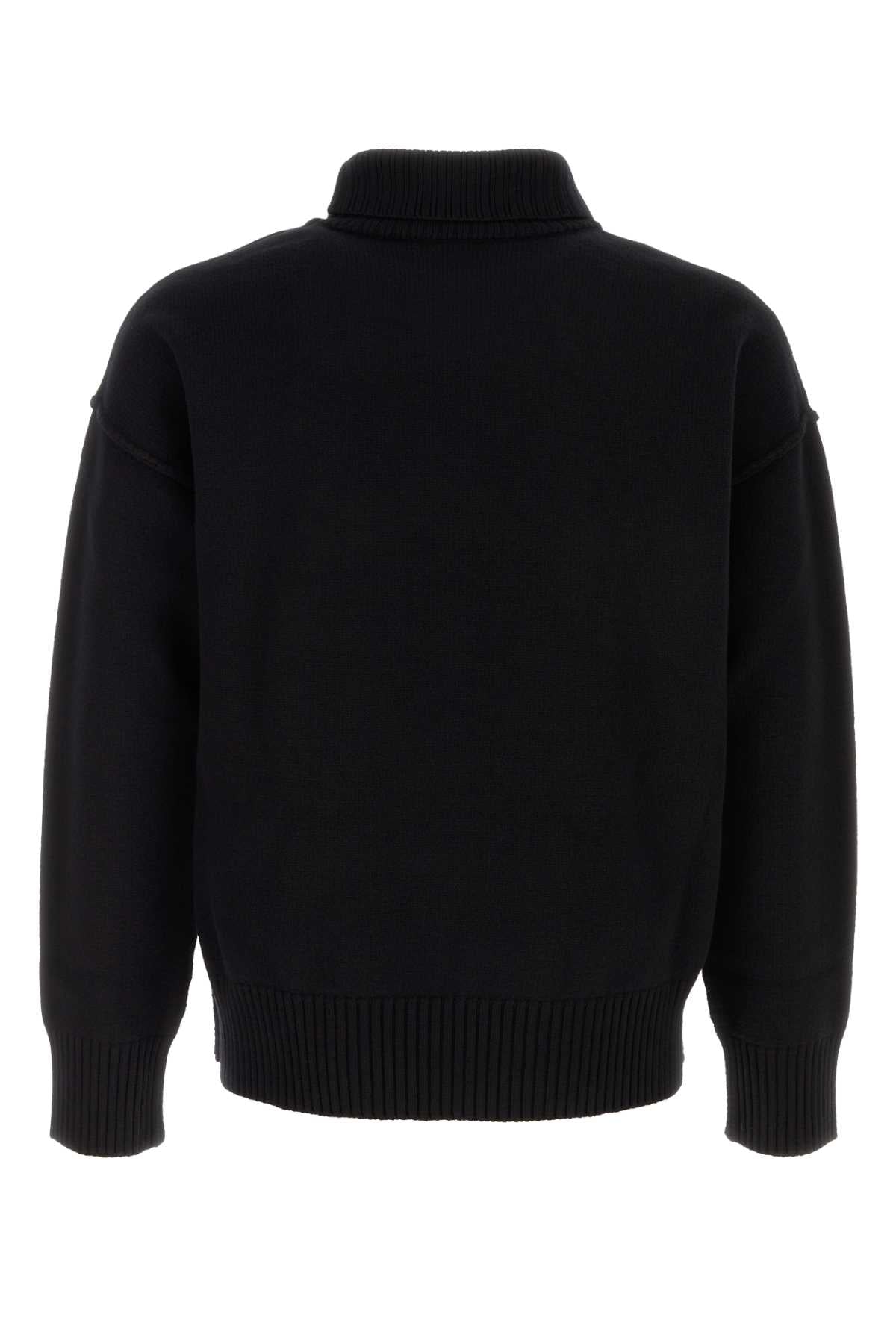 AMI Classic Black Wool Sweater for Men