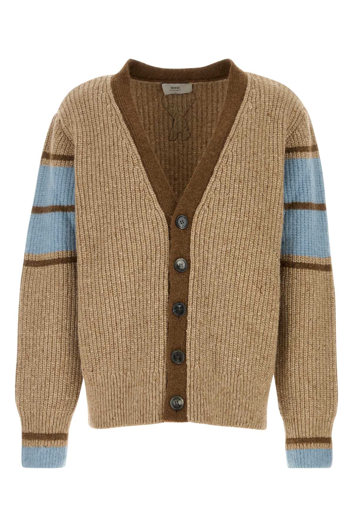 AMI Wool Blend Cardigan for Men - Winter 2025