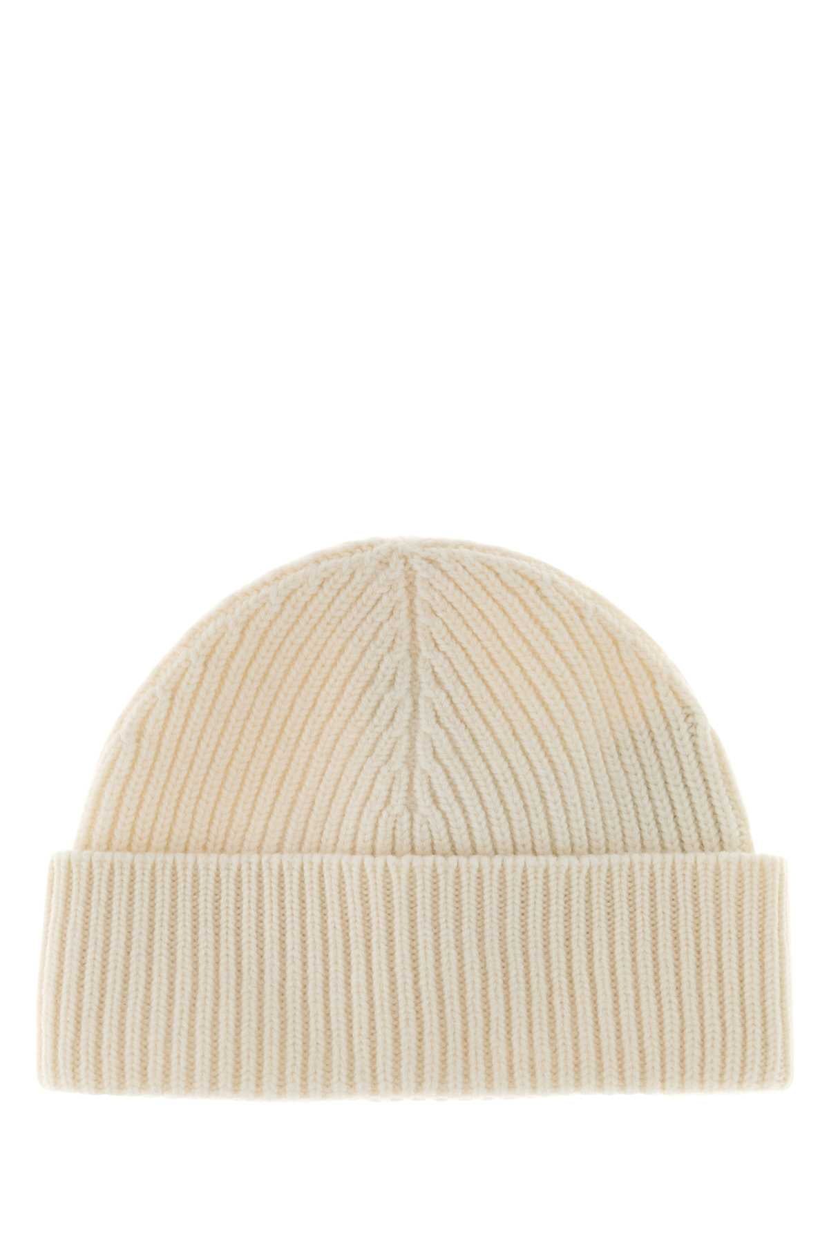 AMI Ivory Wool Beanie for Men