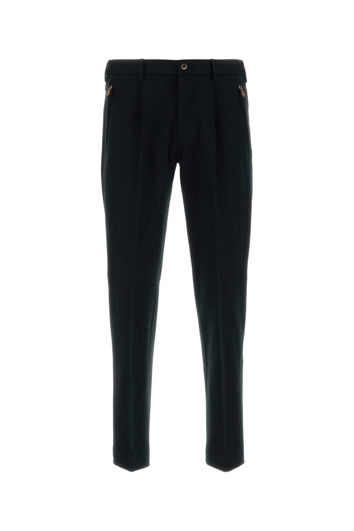 PT TORINO Black Stretch Viscose Blend Pants