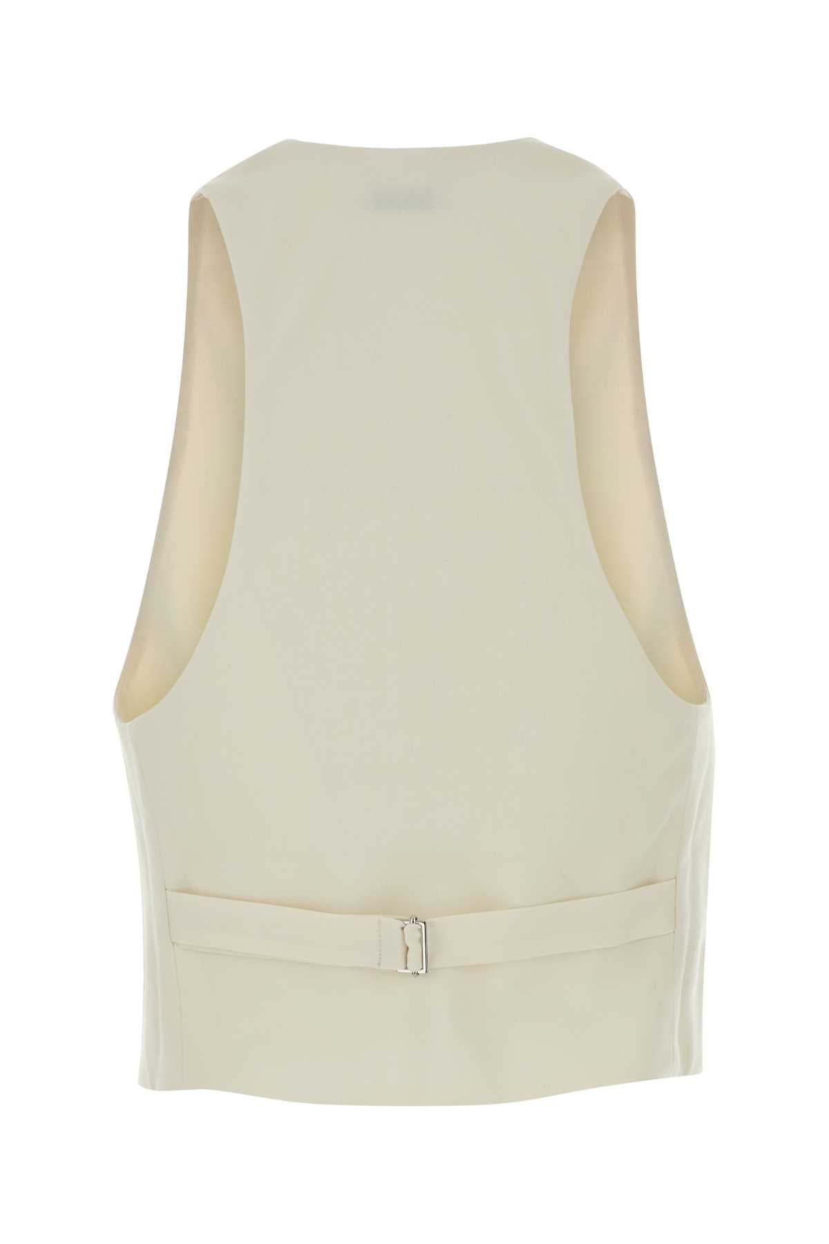 THE ANDAMANE Ivory Stretch Gabardine Vest for Women - FW25 Collection