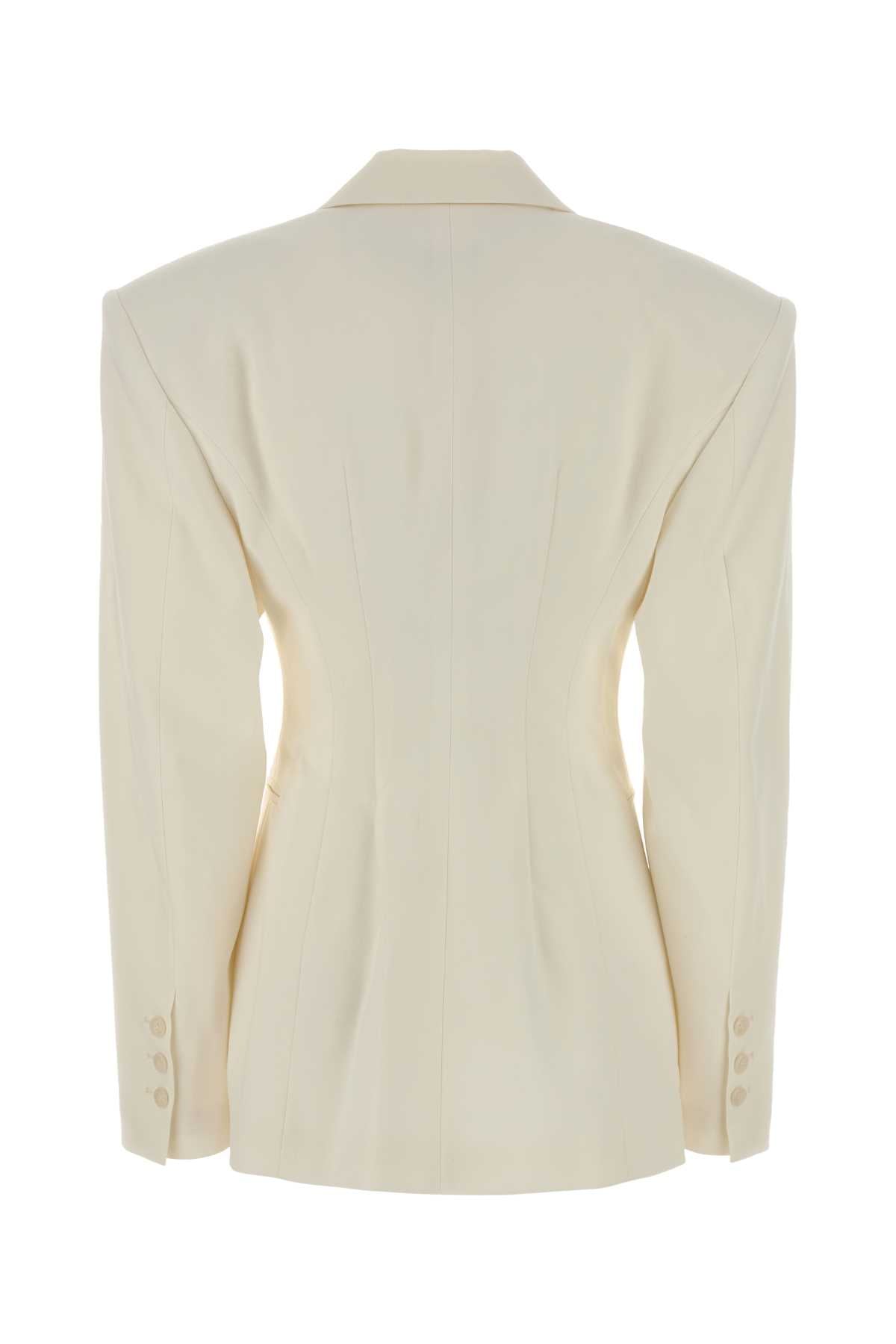 THE ANDAMANE White Stretch Polyester Blend Blazer