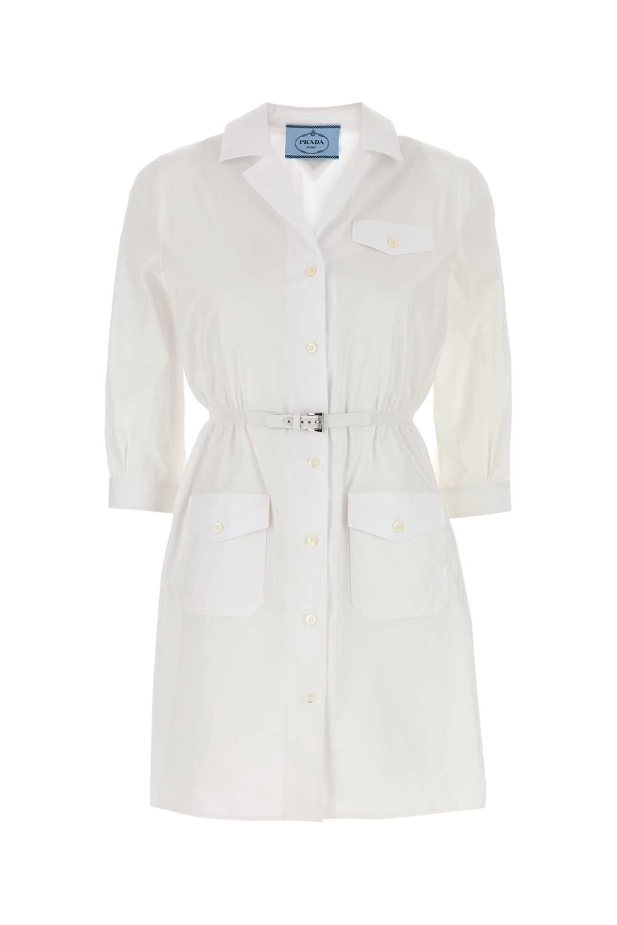 PRADA Elegant Poplin Mini Shirt Dress for Women