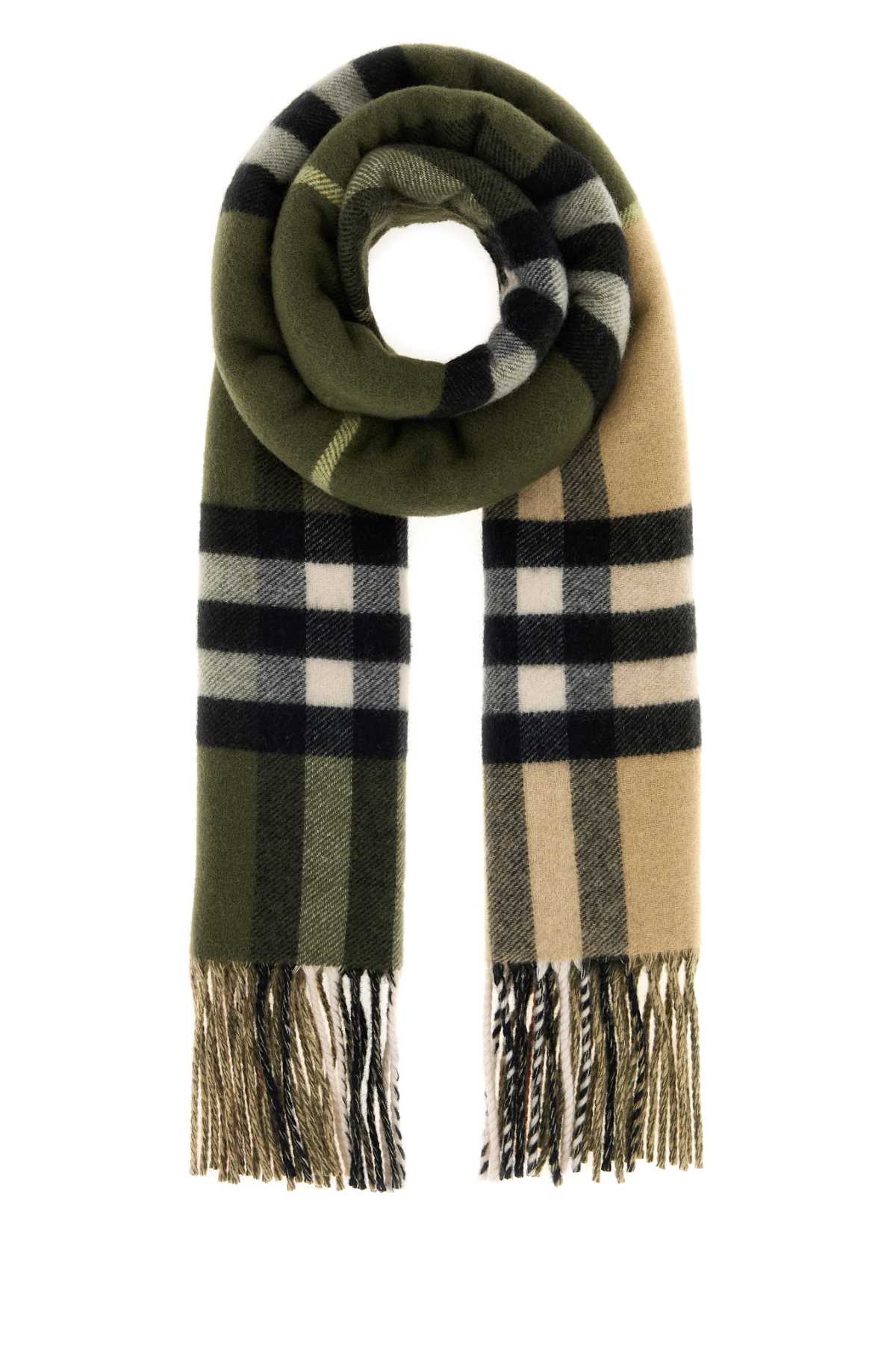 BURBERRY Embroidered Cashmere Scarf 168 cm x 30 cm