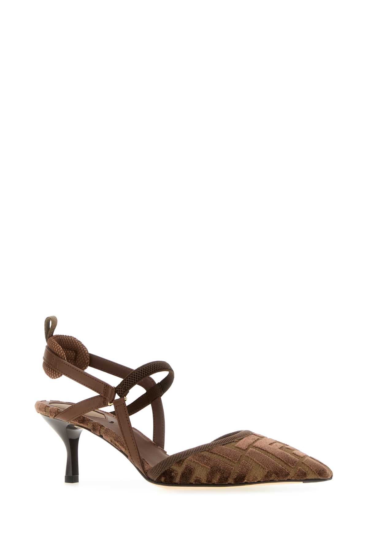 FENDI Embroidered Velvet and Jacquard Pumps with 5.5 cm Heel Height