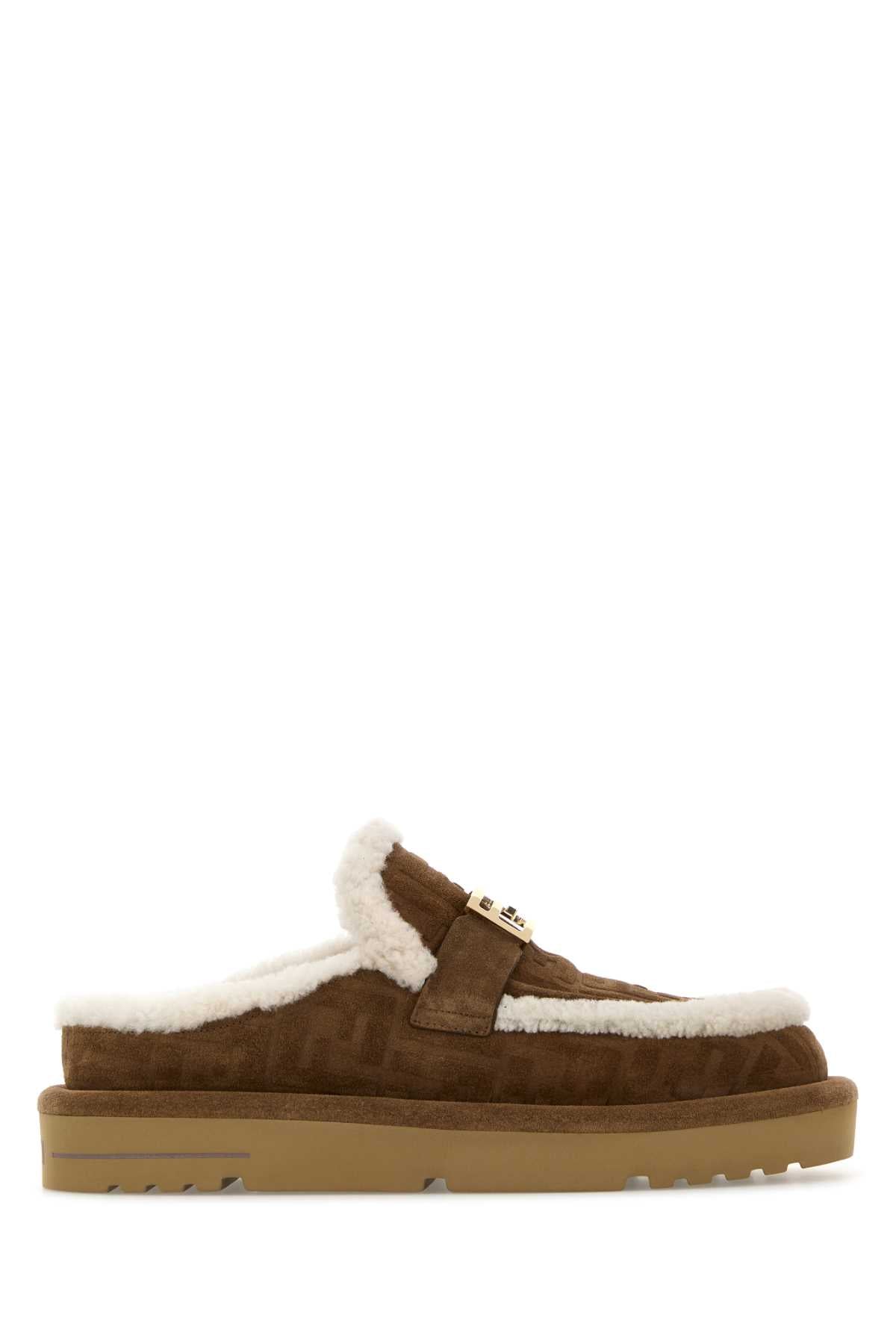 FENDI Chic Suede Aprés Slippers