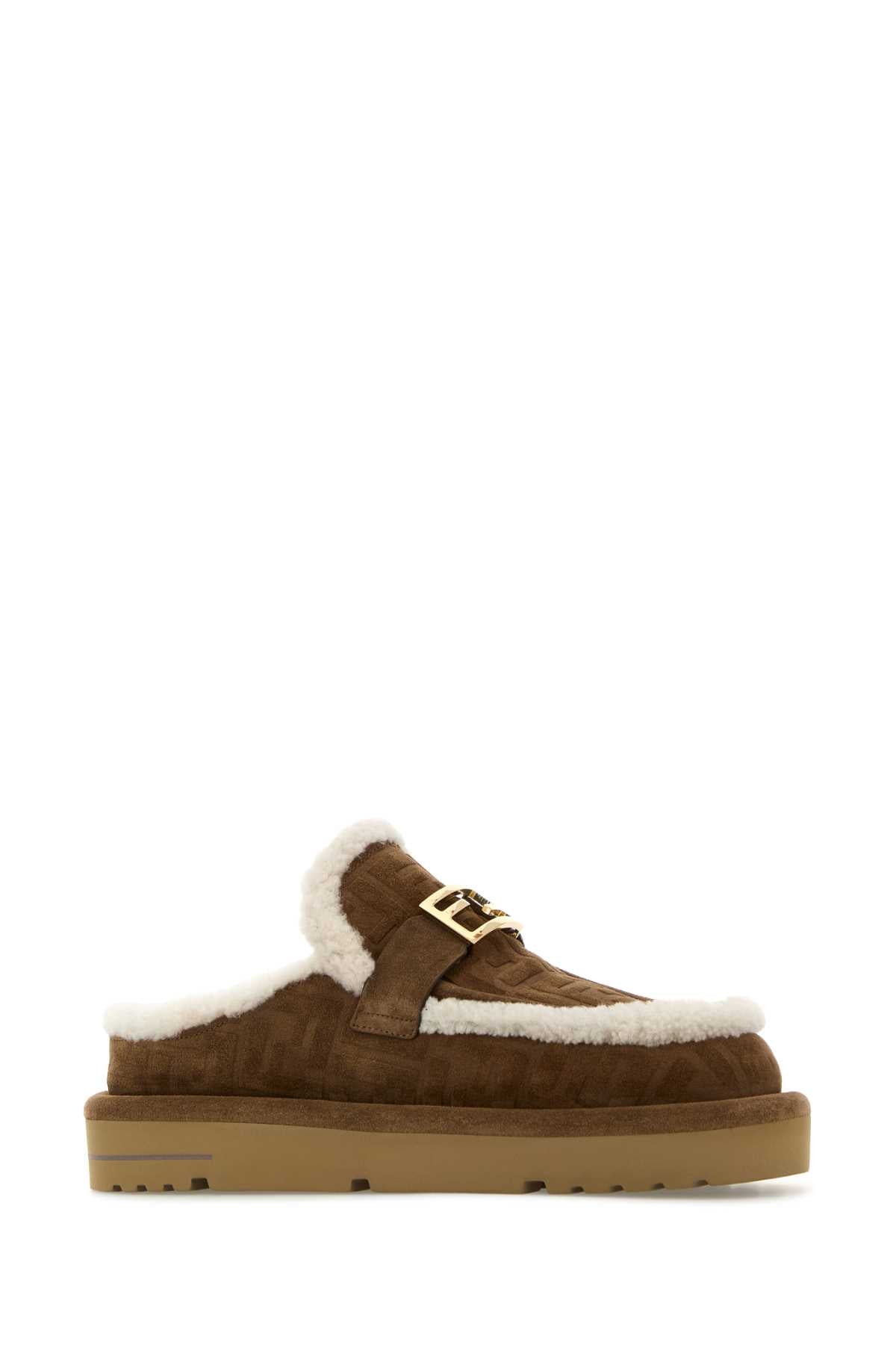 FENDI Chic Suede Aprés Slippers