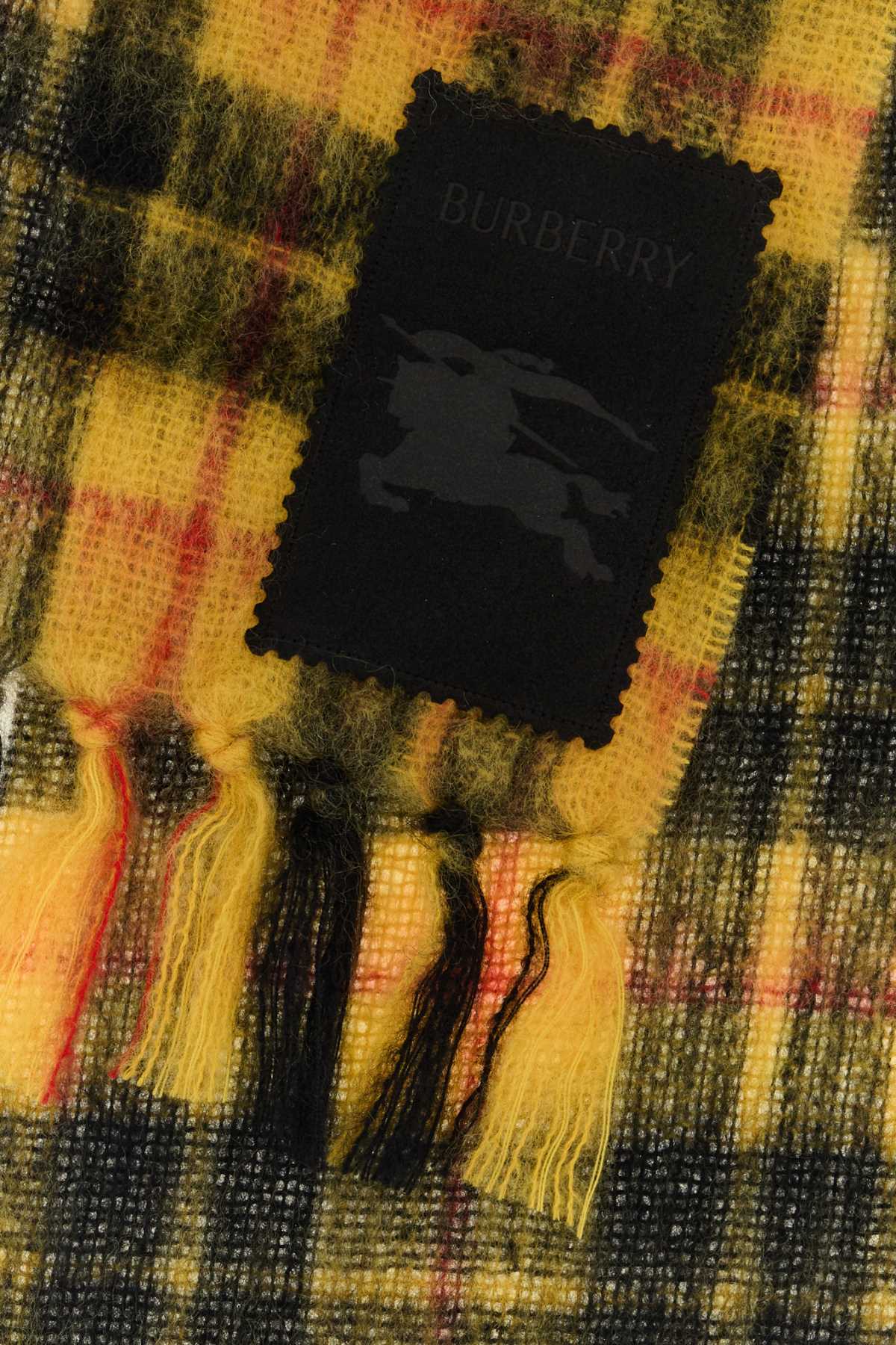 BURBERRY Embroidered Mohair Blend Scarf - 180 cm x 30 cm