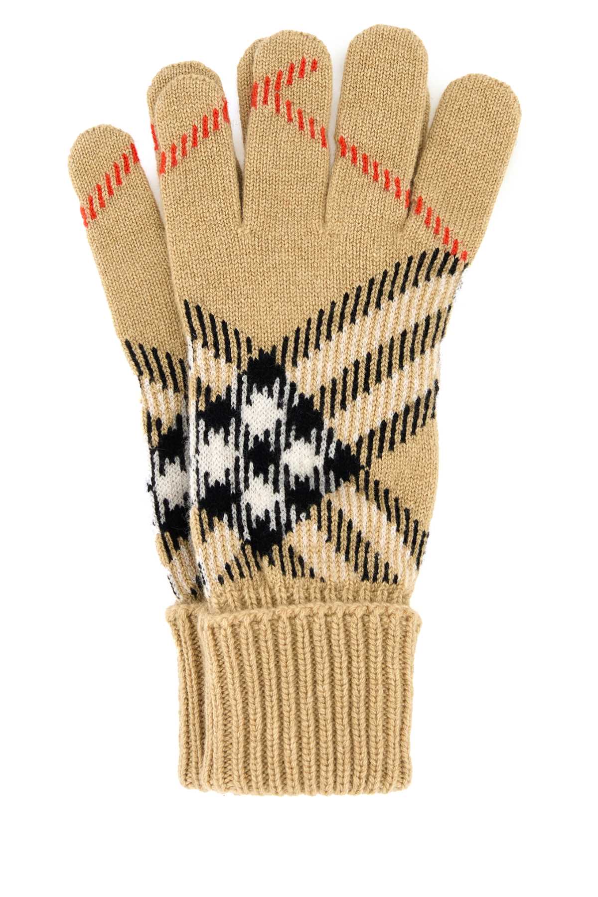 BURBERRY Embroidered Cashmere Blend Gloves
