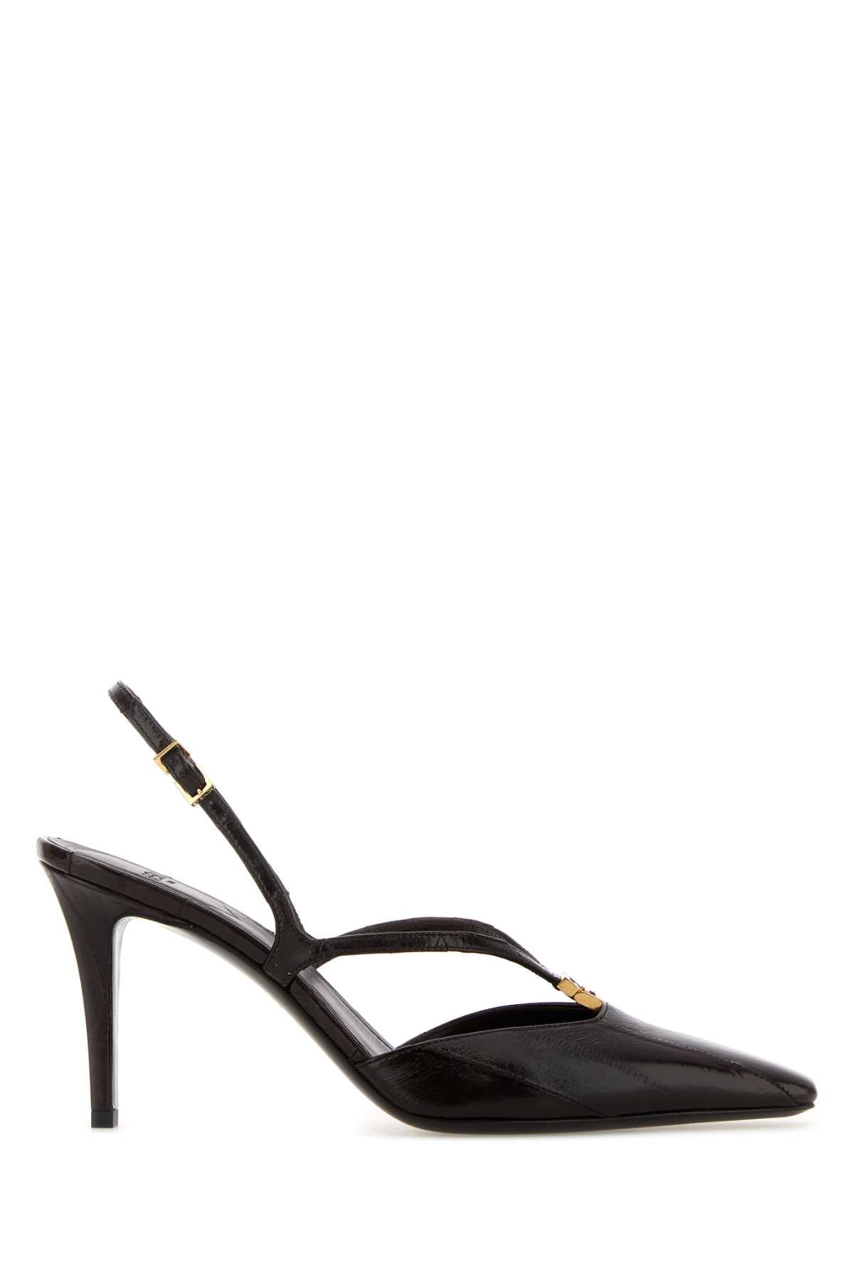 FENDI Elegant Leather FFold Pumps with 9 cm Heel Height