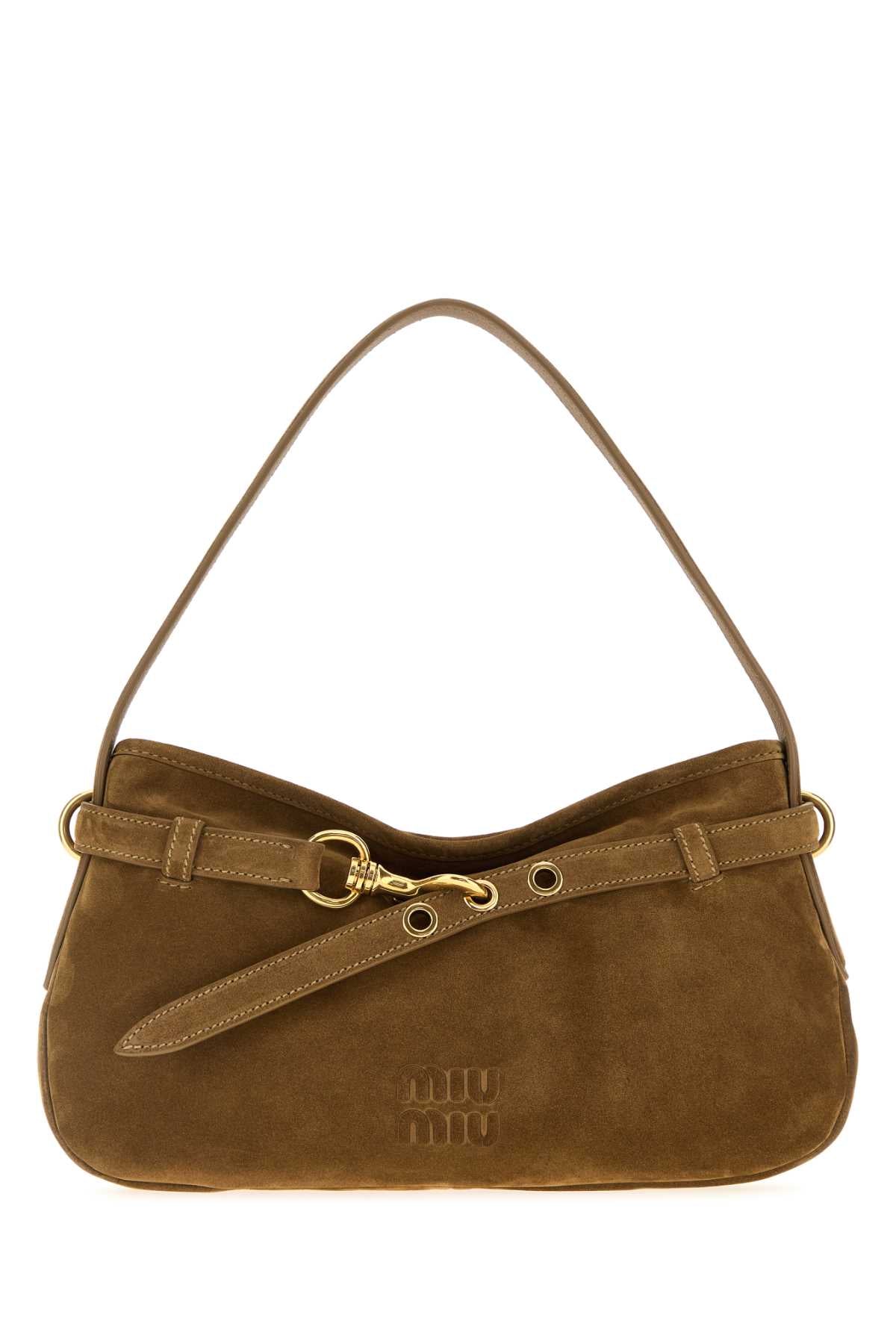 MIU MIU Suede Avenue Shoulder Handbag - 33 cm x 19 cm