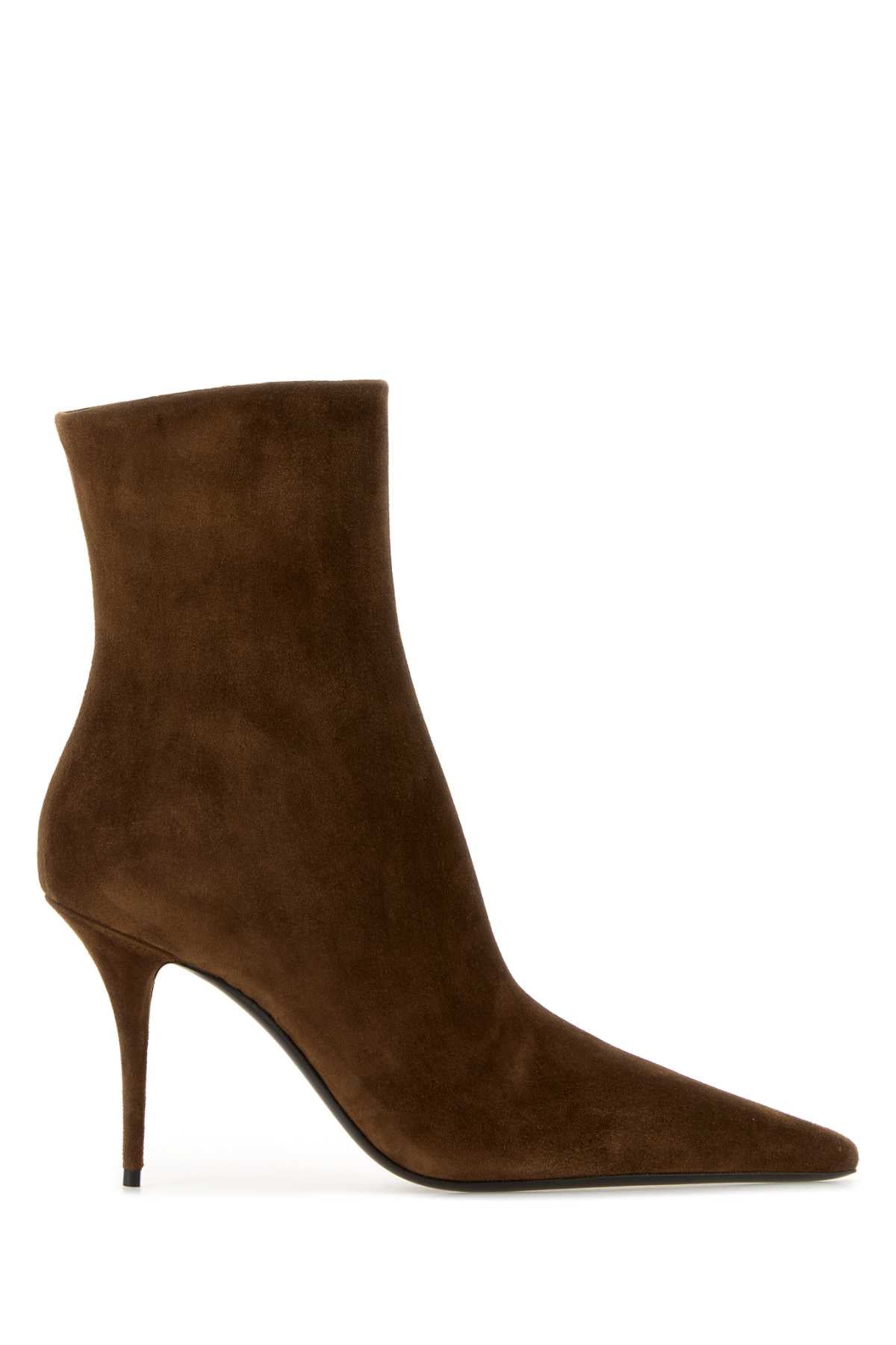 SAINT LAURENT Elegant Suede Ankle Boots with 9 cm Heel Height for Women