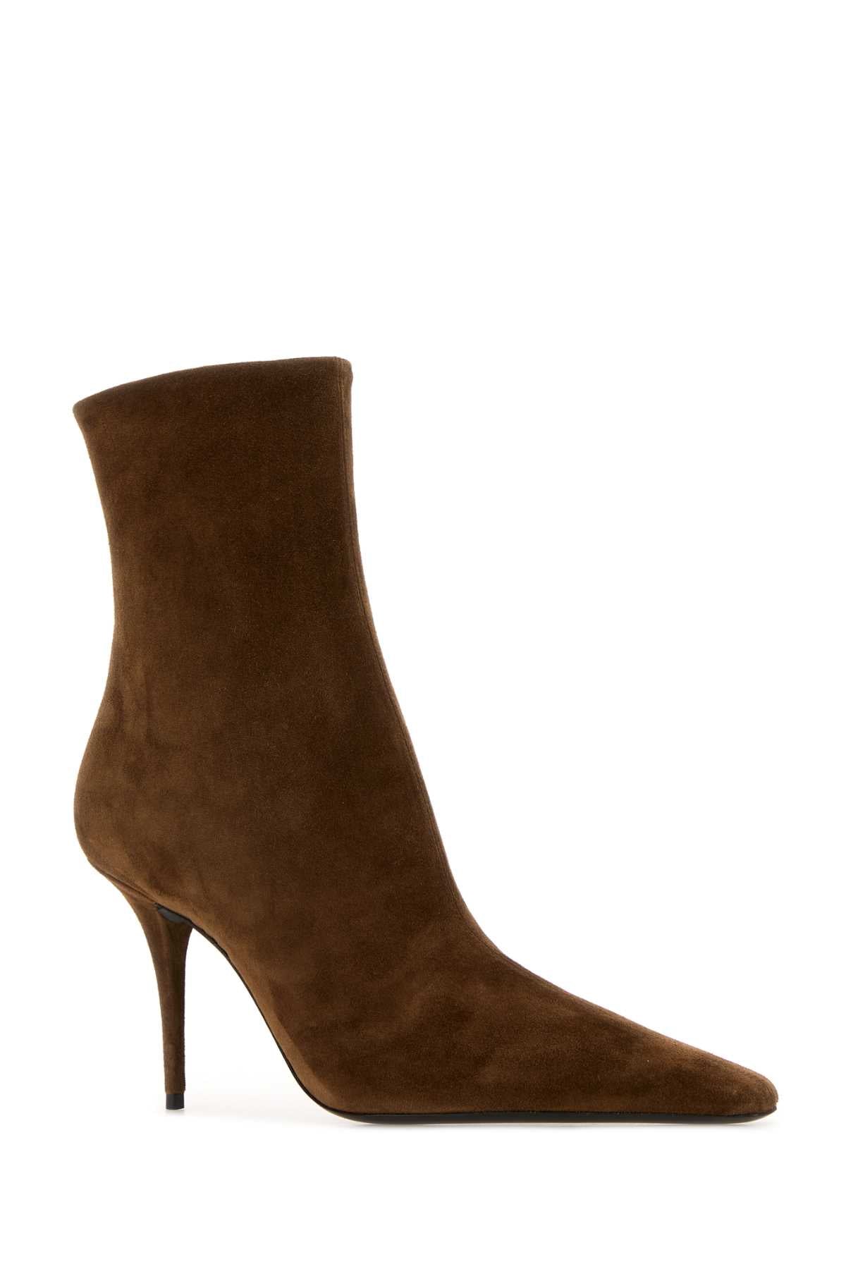 SAINT LAURENT Elegant Suede Ankle Boots with 9 cm Heel Height for Women