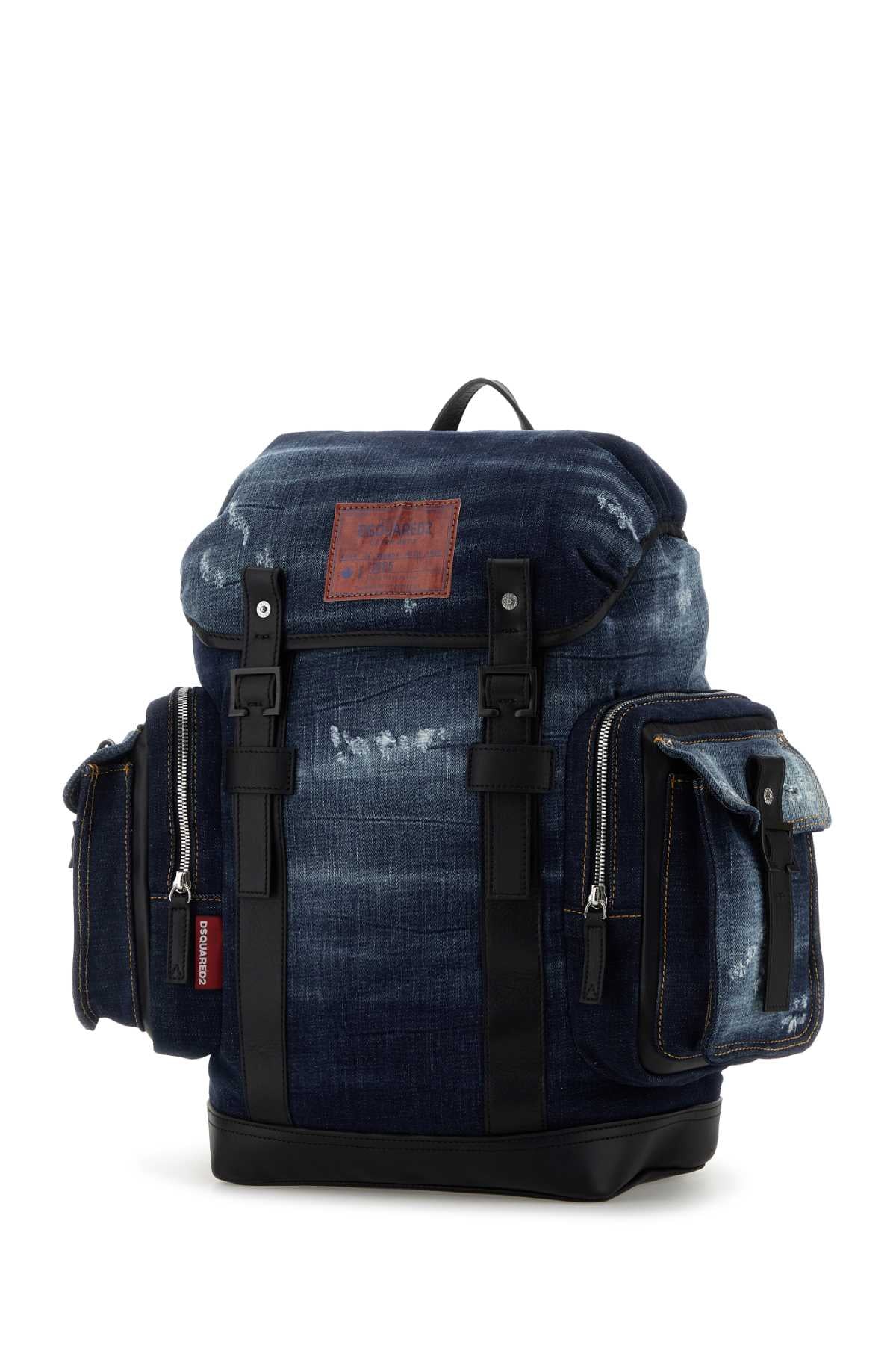 DSQUARED Denim Backpack - 30 cm x 42 cm x 16 cm