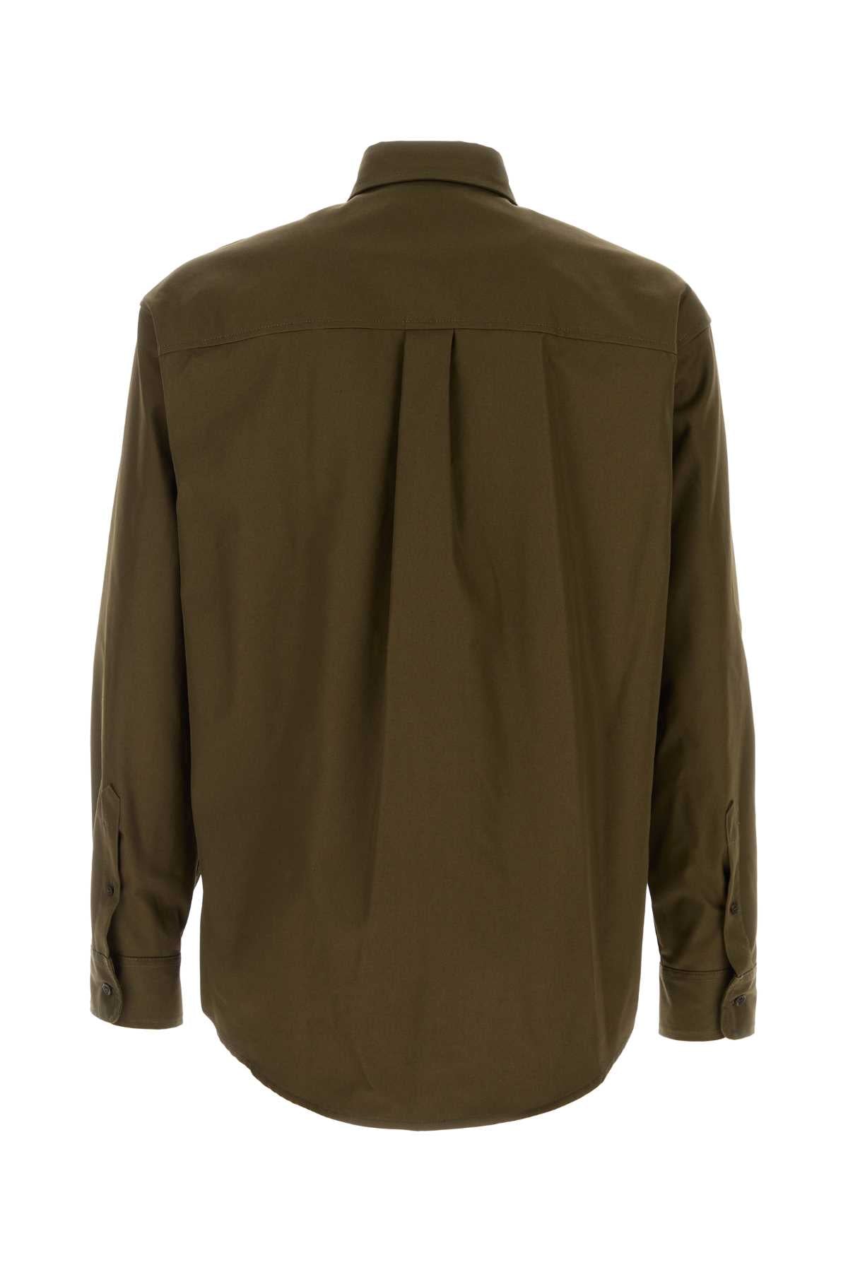 DSQUARED Army Green Cotton Shirt - Men's Apparel