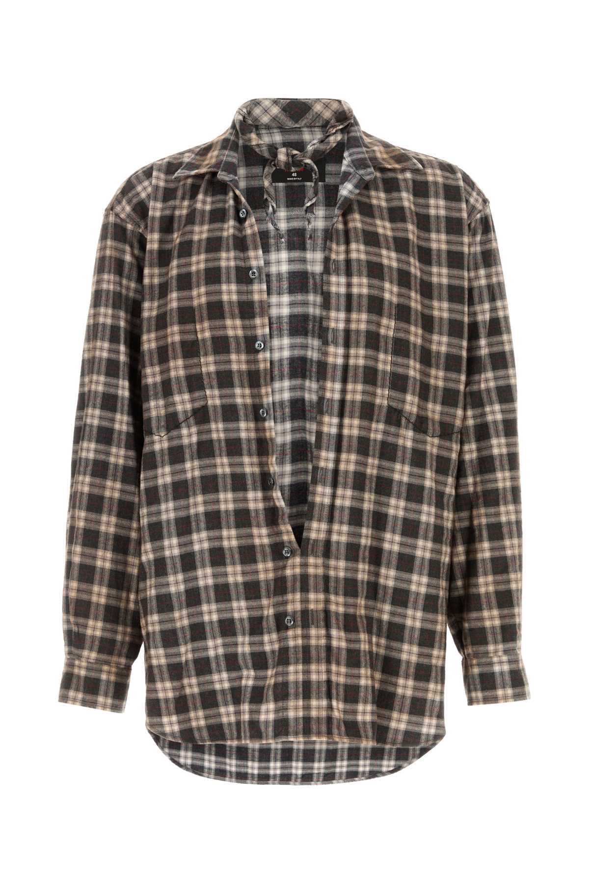 DSQUARED Embroidered Flannel Shirt for Men