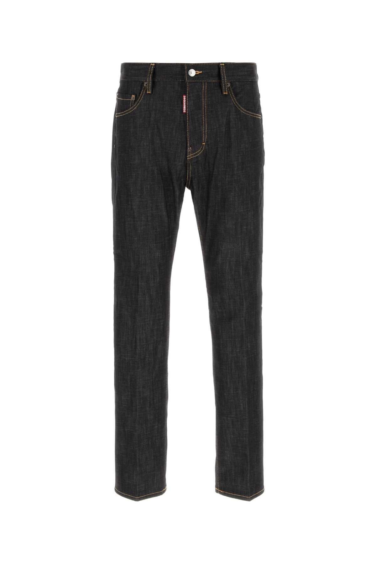 DSQUARED Black Stretch Denim 642 Jeans for Men