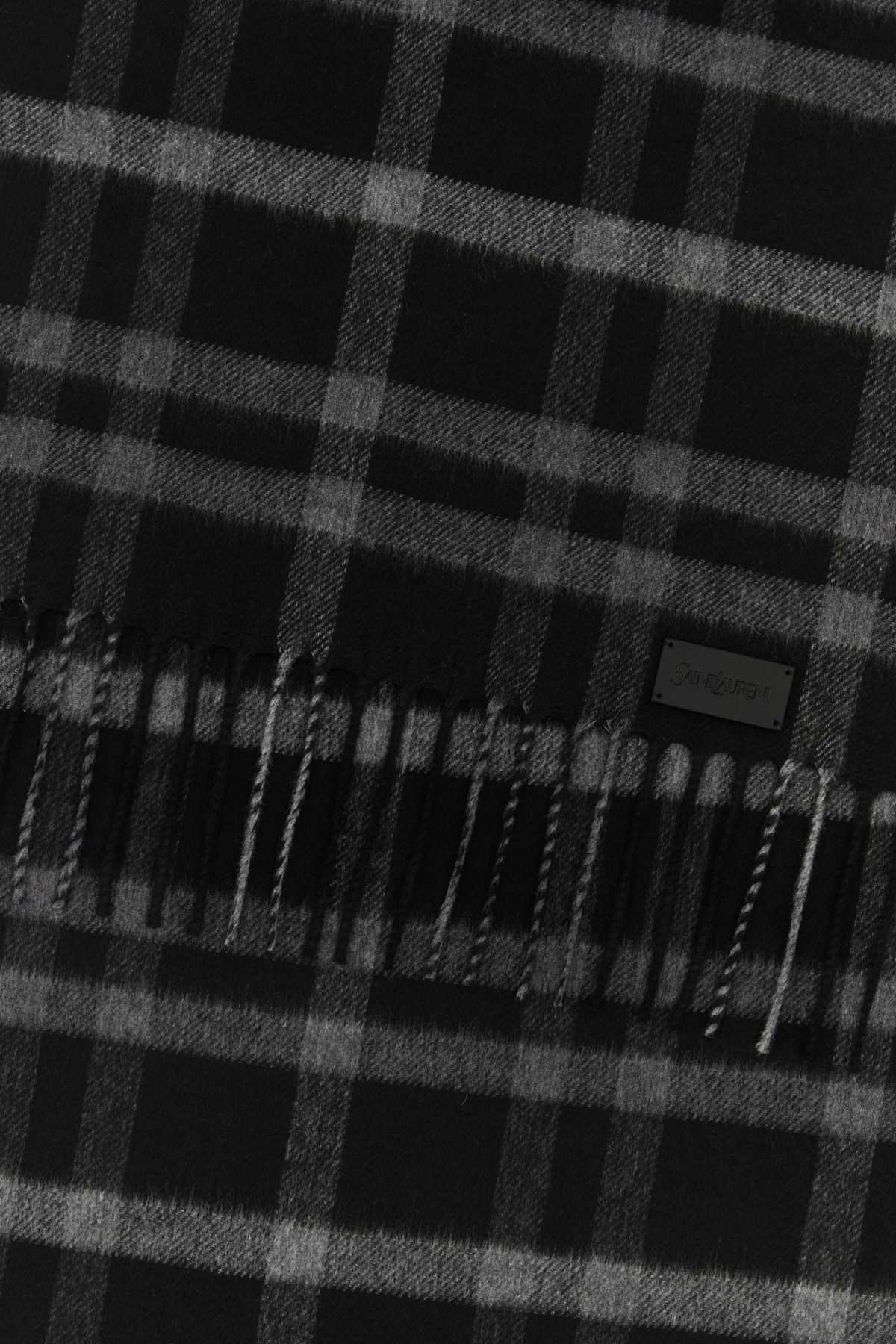 SAINT LAURENT Embroidered Silk Blend Scarf - 200 cm x 38 cm