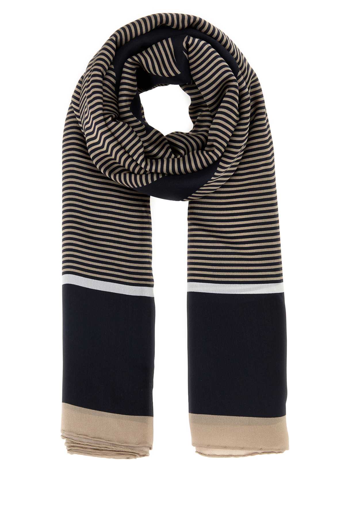 SAINT LAURENT Embroidered Silk Foulard - 180 cm x 135 cm