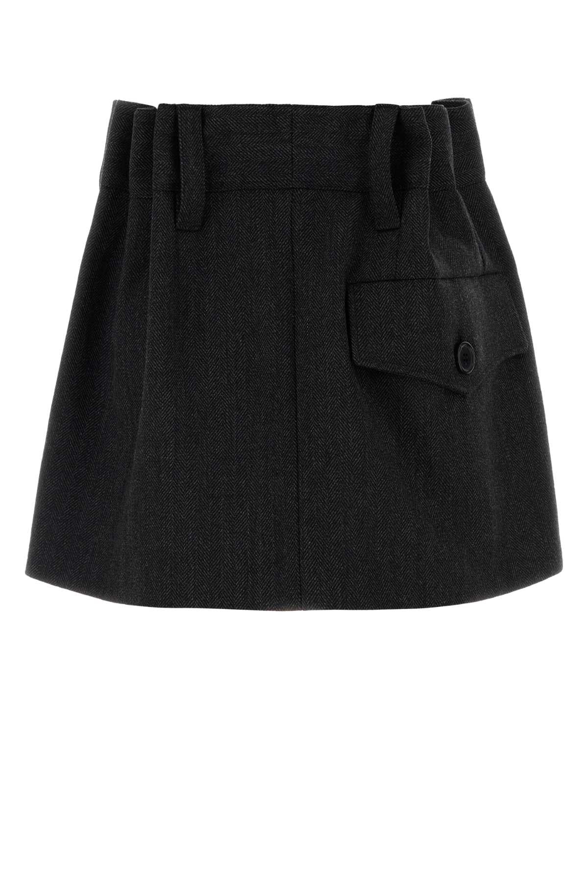 PRADA Embroidered Wool Mini Skirt for Women