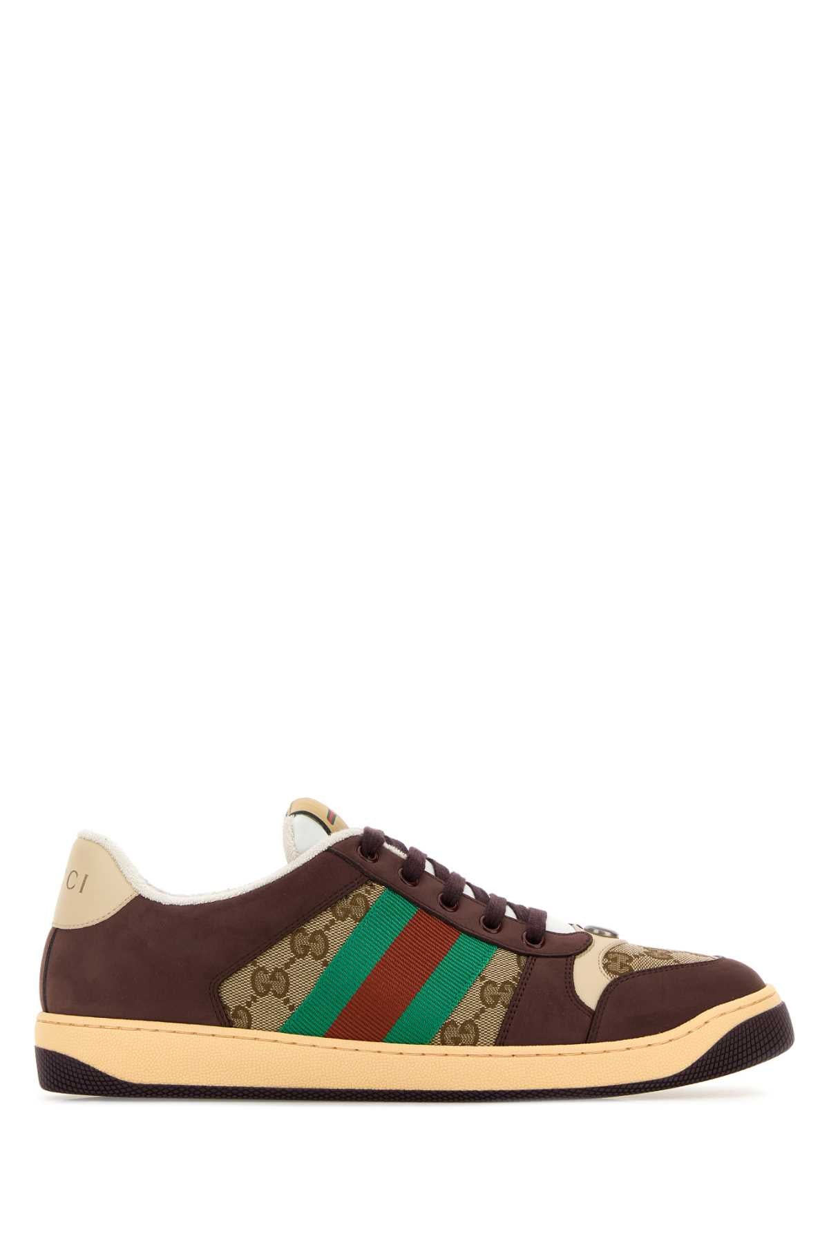 GUCCI Multicolor GG and Leather Sneakers for Men - FW25