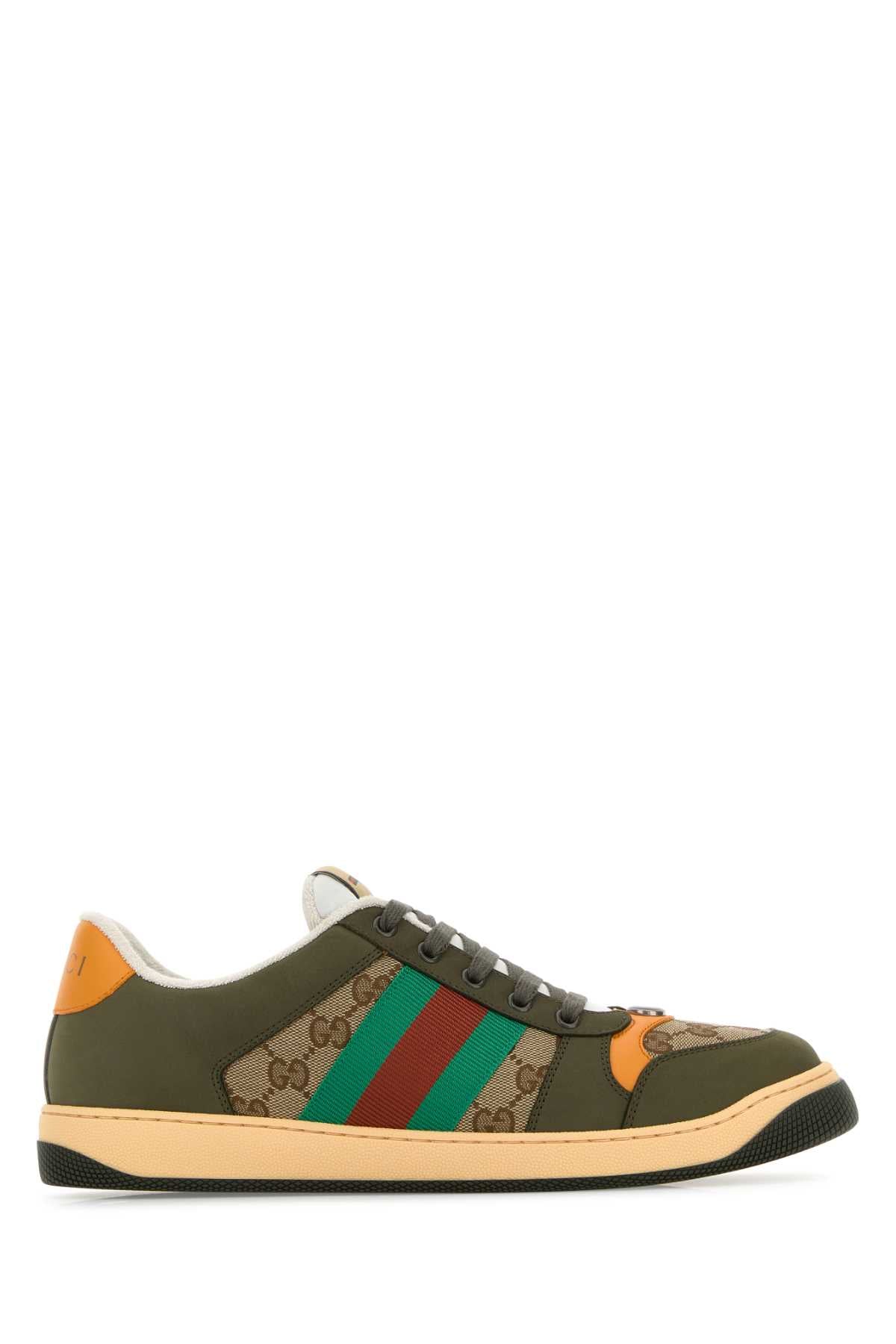 GUCCI Multicolor GG and Leather Sneaker