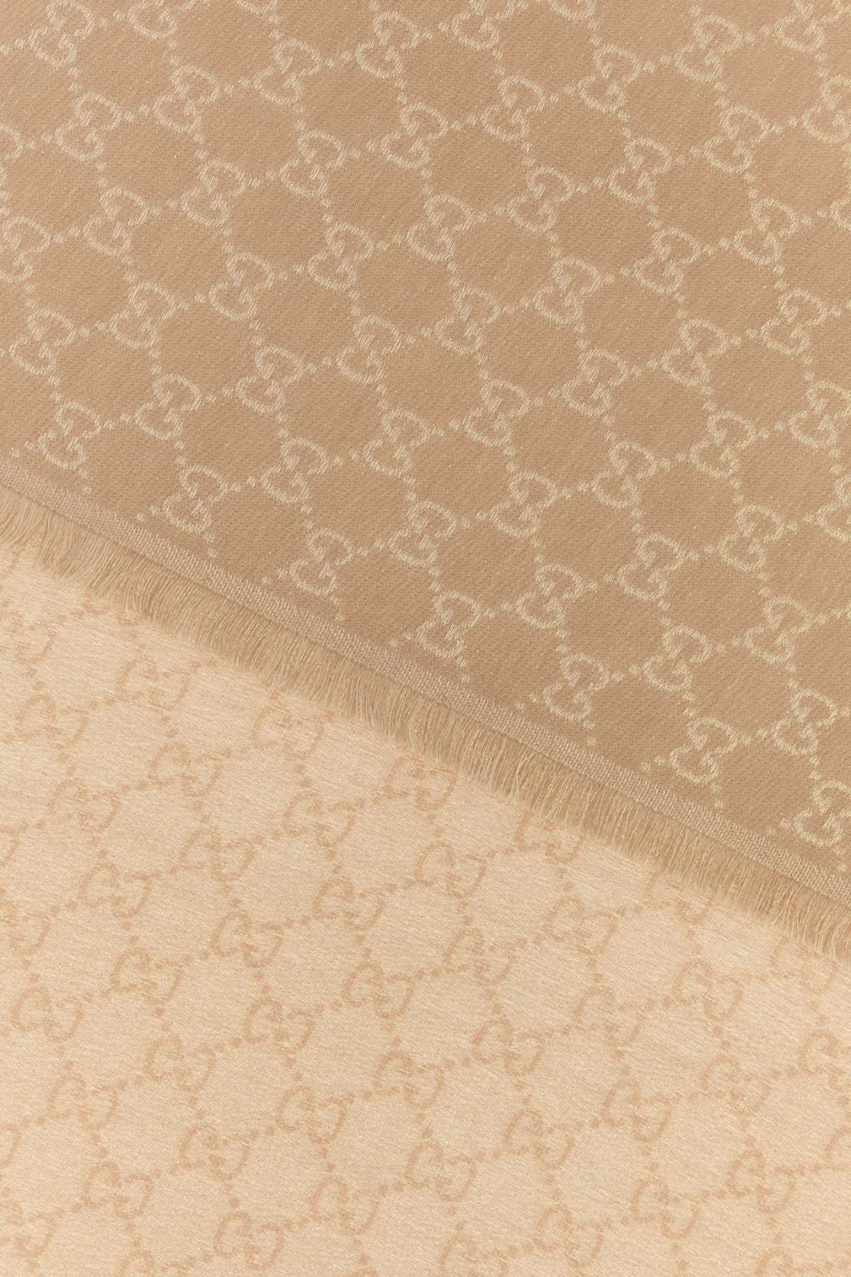 GUCCI Embroidered Wool Blend Scarf - 130 cm x 130 cm