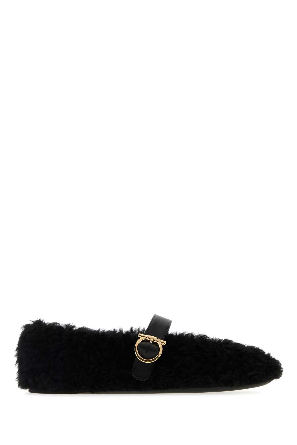 Ferragamo Fur Nena Mini Ballerinas for Women