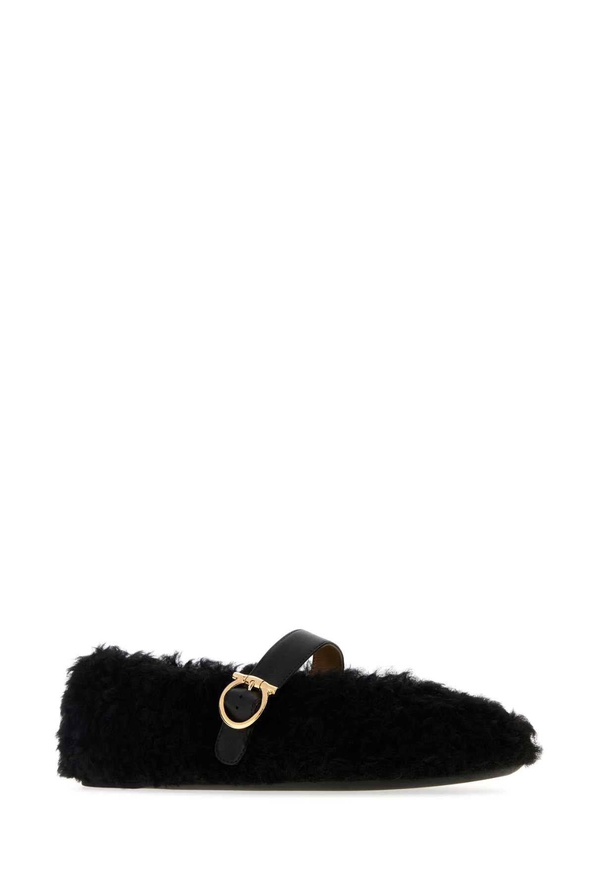 Ferragamo Fur Nena Mini Ballerinas for Women