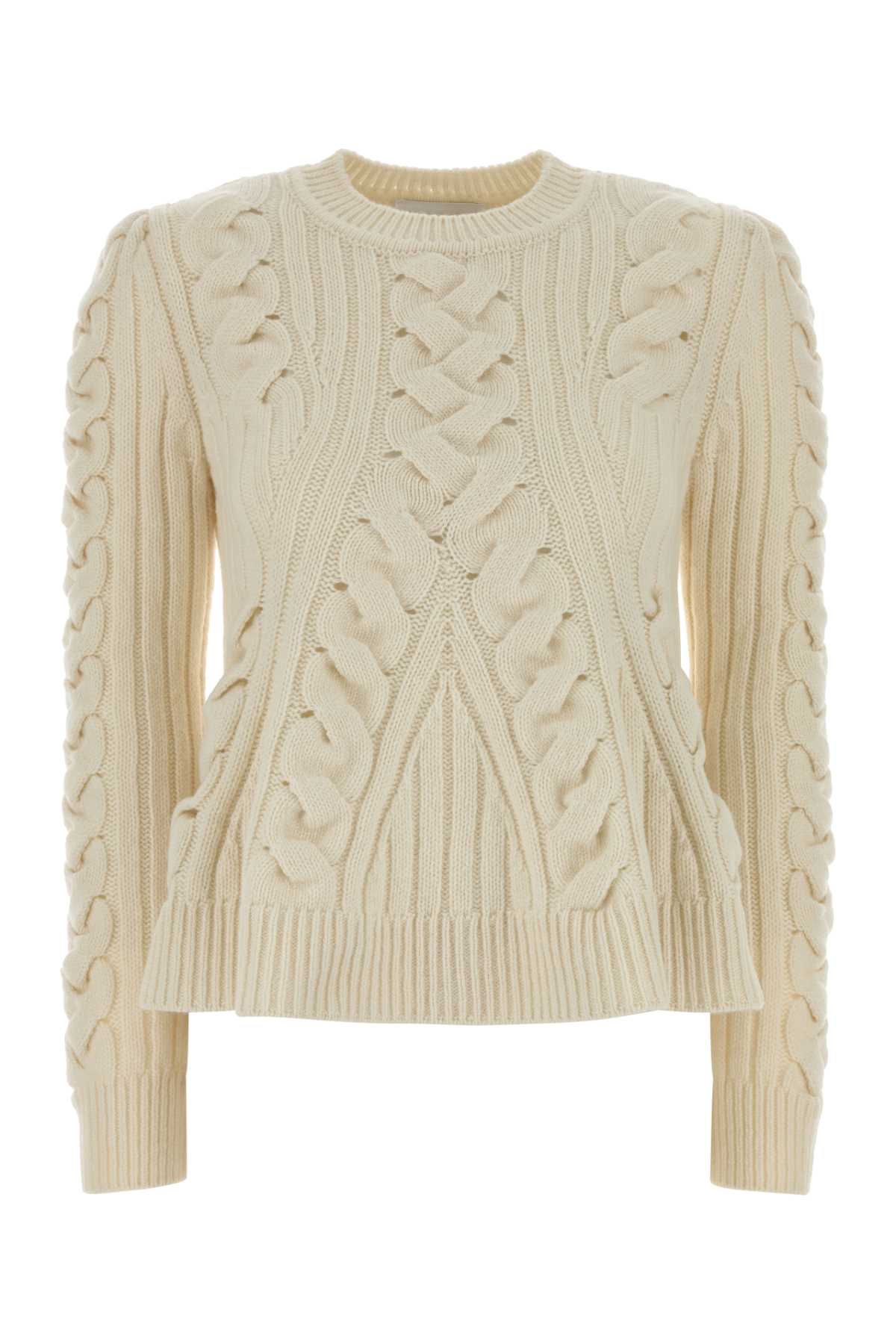 ALEXANDER MCQUEEN Ivory Wool Blend Sweater
